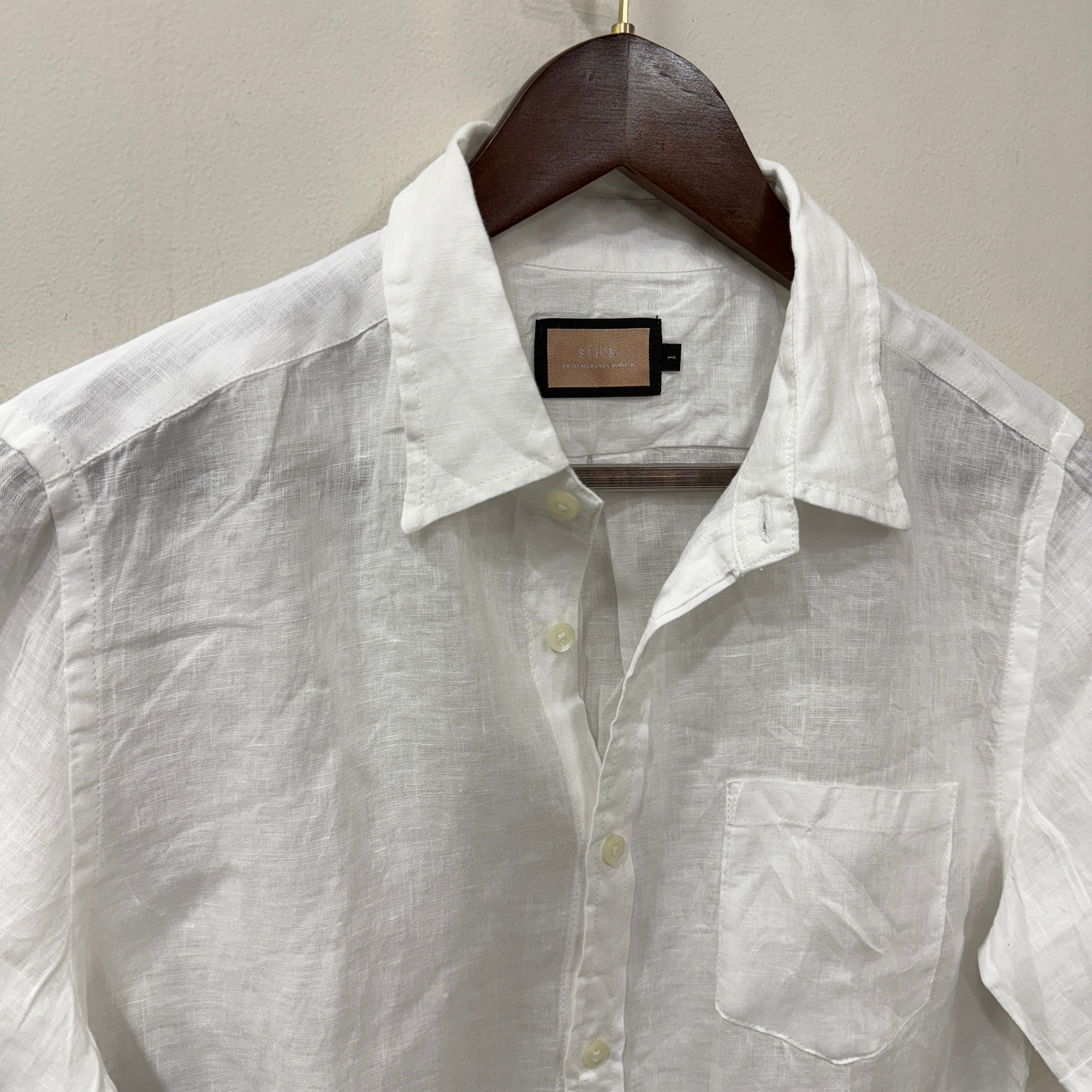 100% linen half sleeve shirt