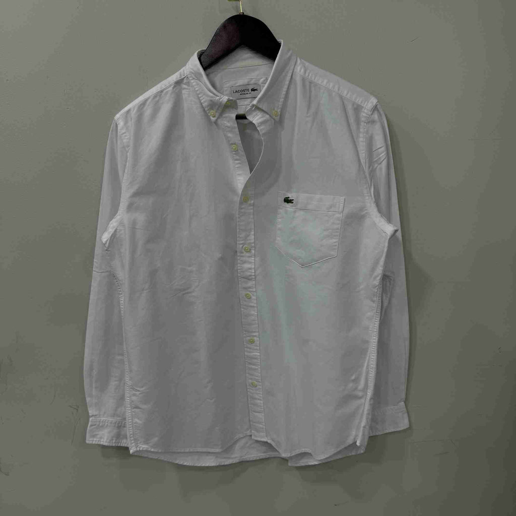 Lacoste white oxford button down shirt