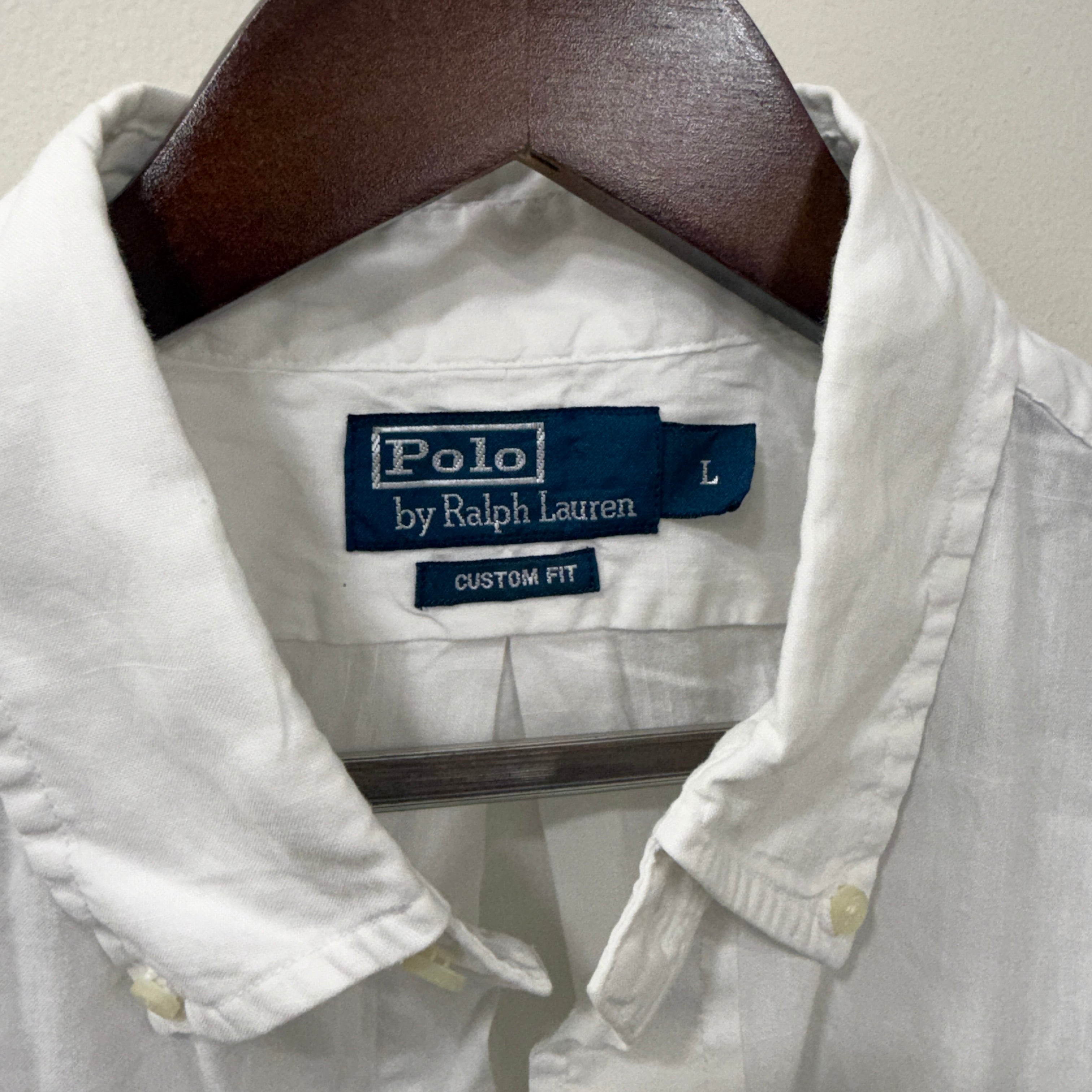 Ralph Lauren white linen half sleeve shirt