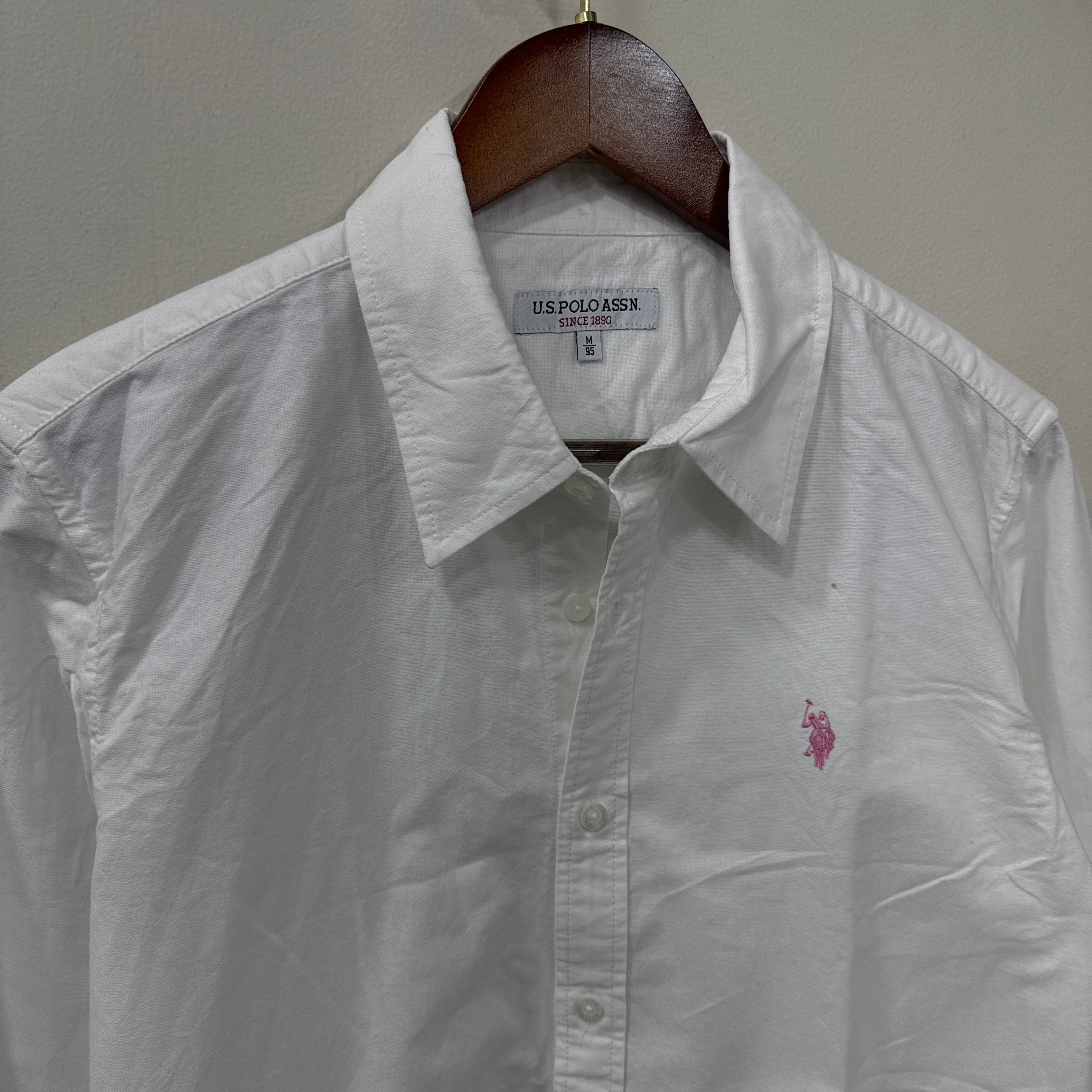 US Polo Assn. white solid oxford shirt