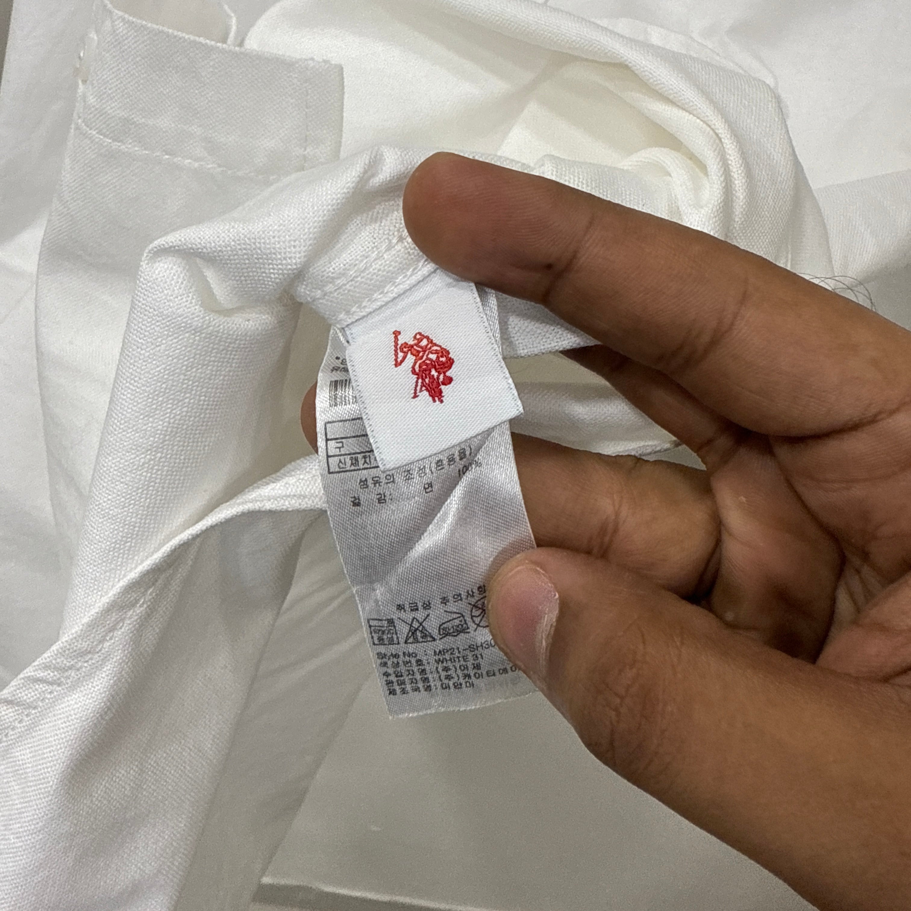 US Polo Assn. white solid oxford shirt