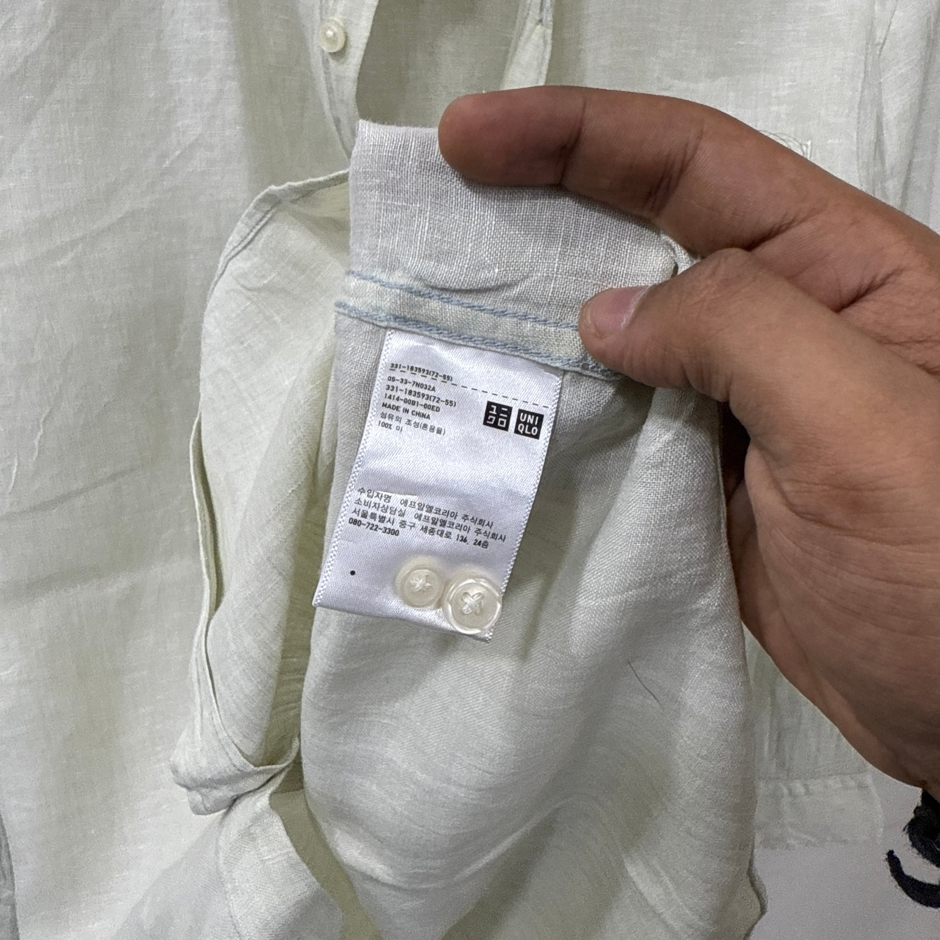 Uniqlo 100% Linen solid shirt