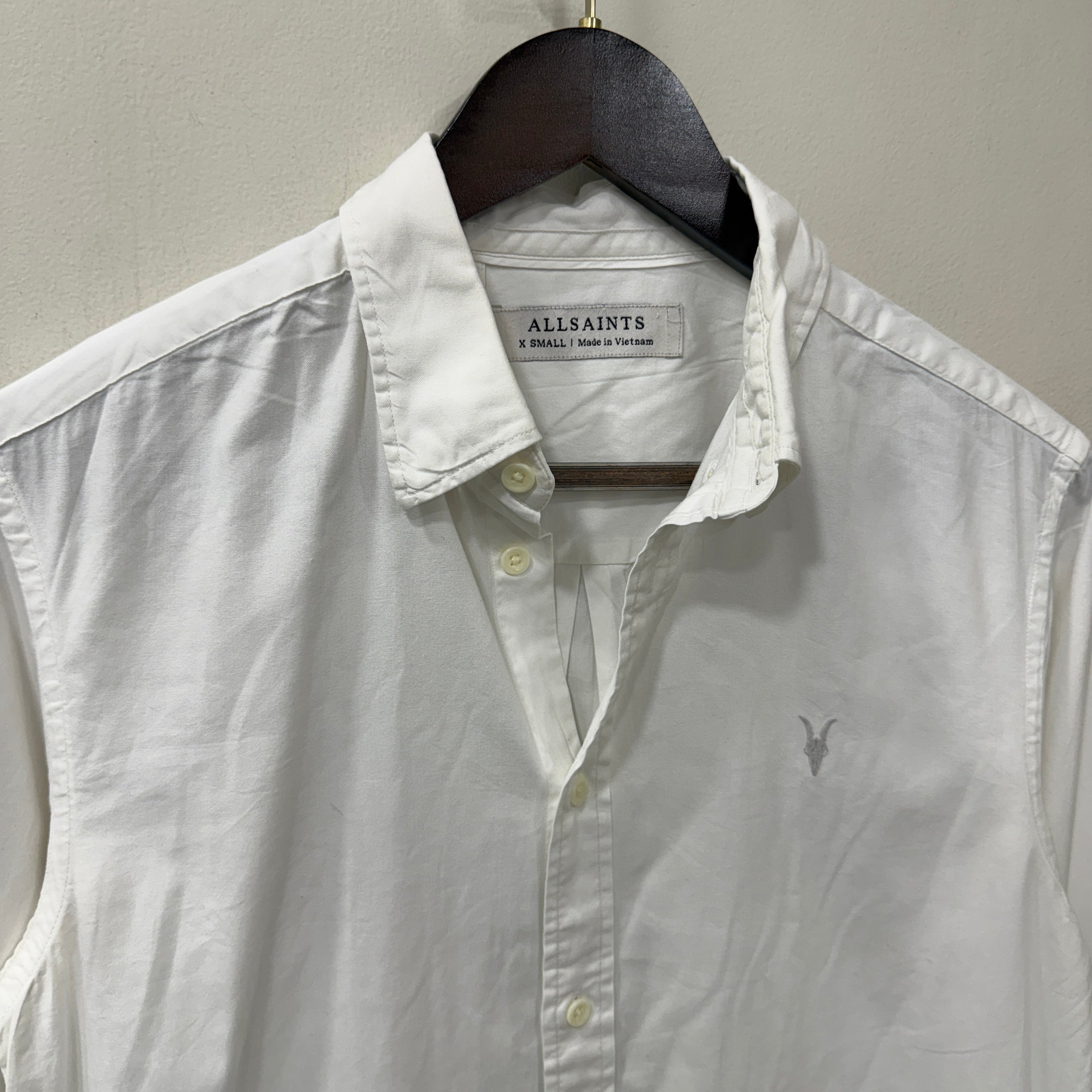 All saints white solid shirt