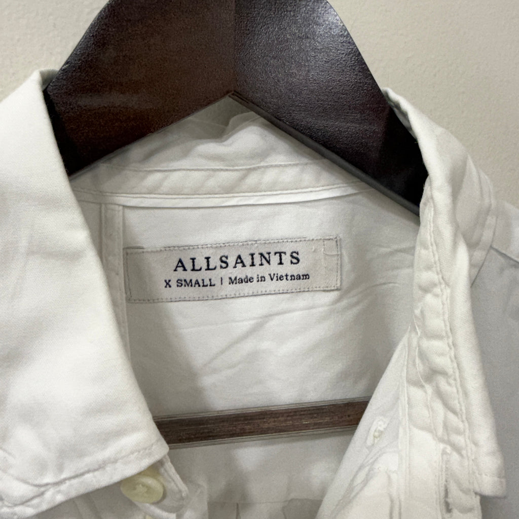 All saints white solid shirt