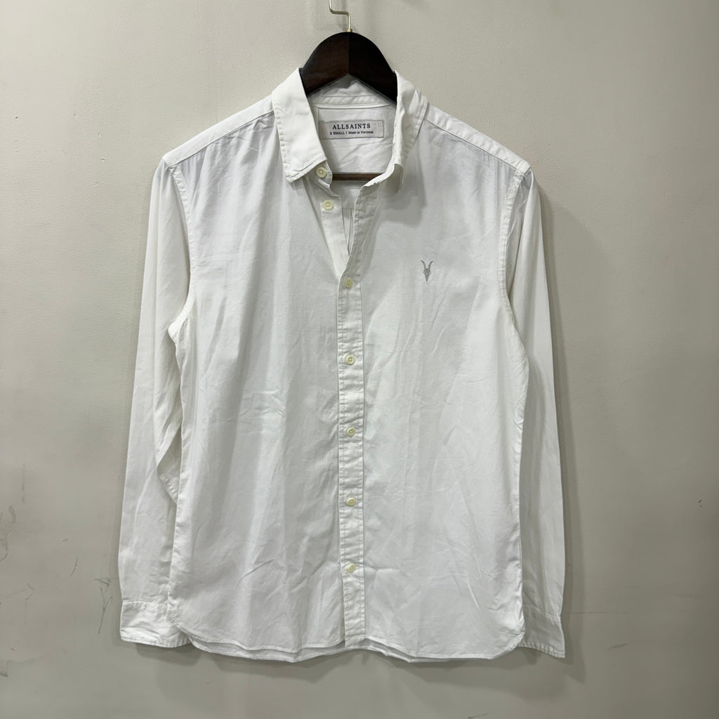 All saints white solid shirt