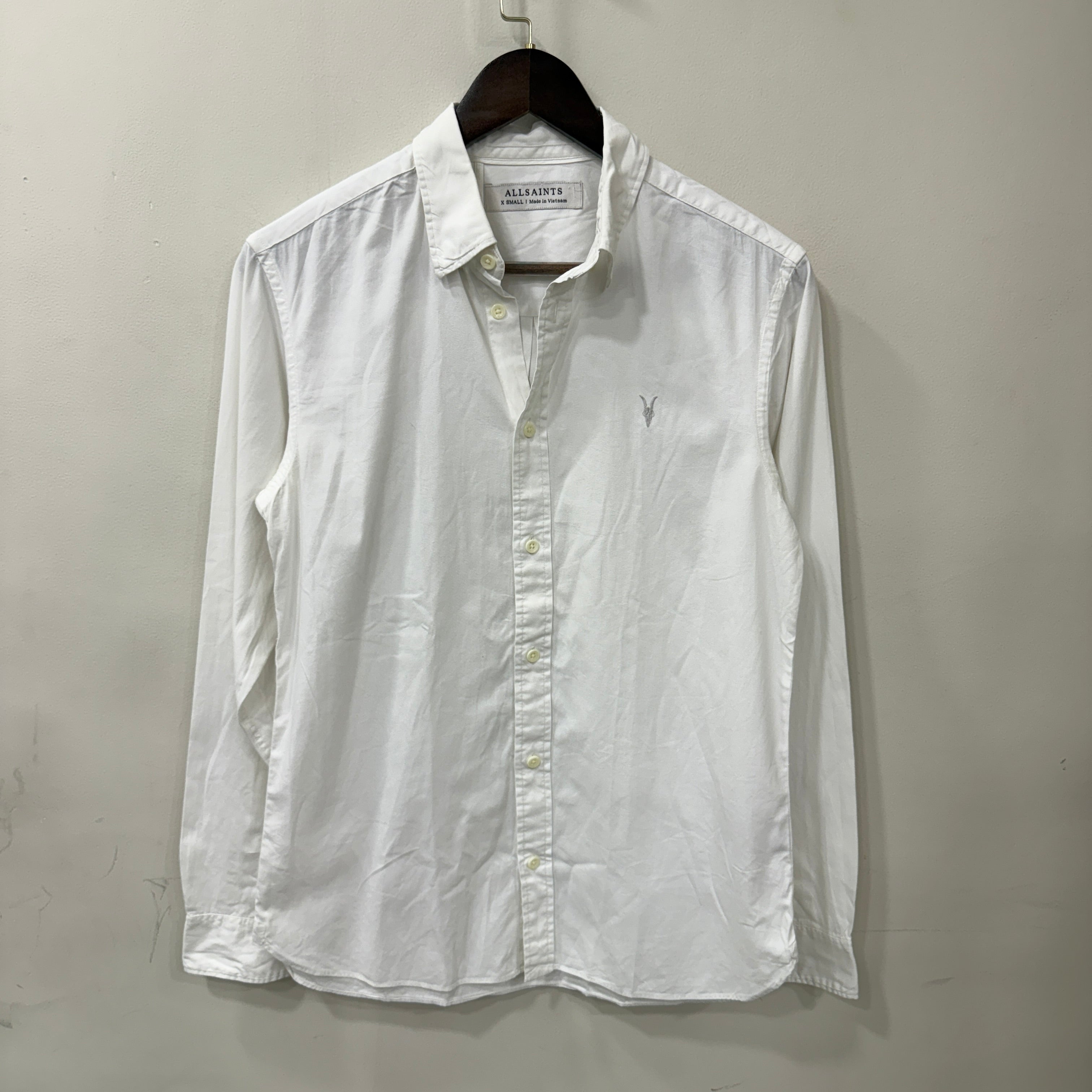 All saints white solid shirt