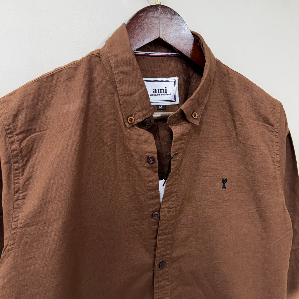 Ami brown solid shirt