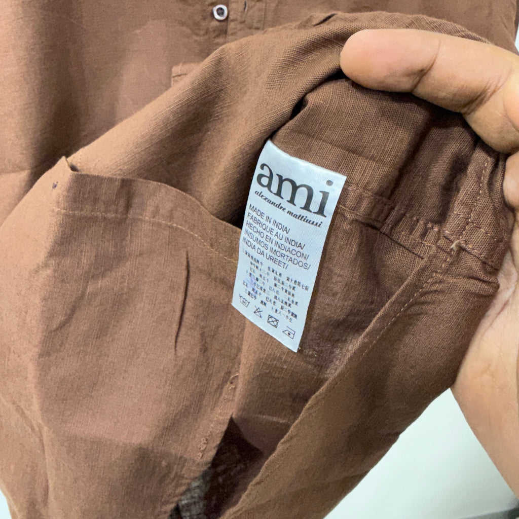 Ami brown solid shirt