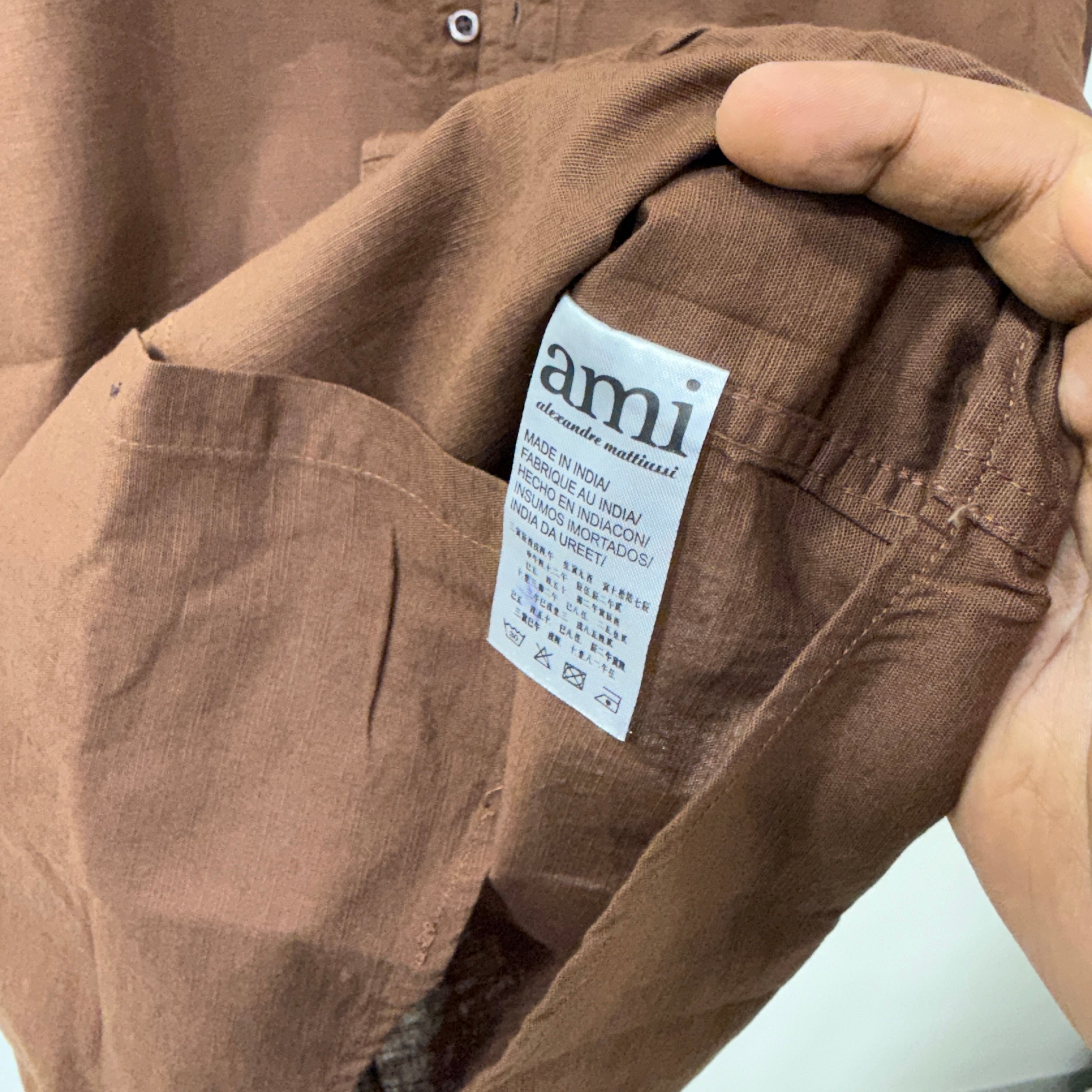 Ami brown solid shirt
