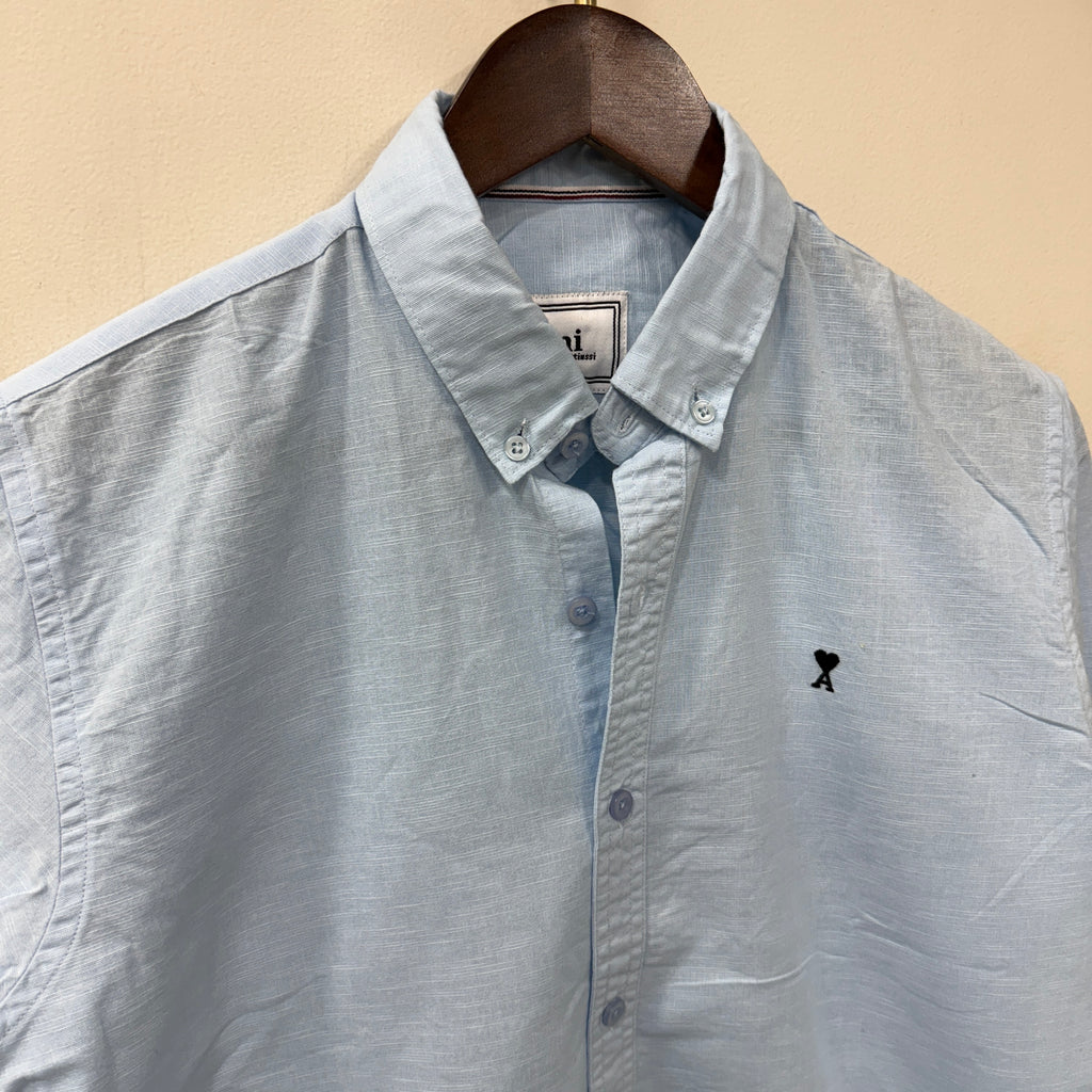 Ami sky blue solid shirt