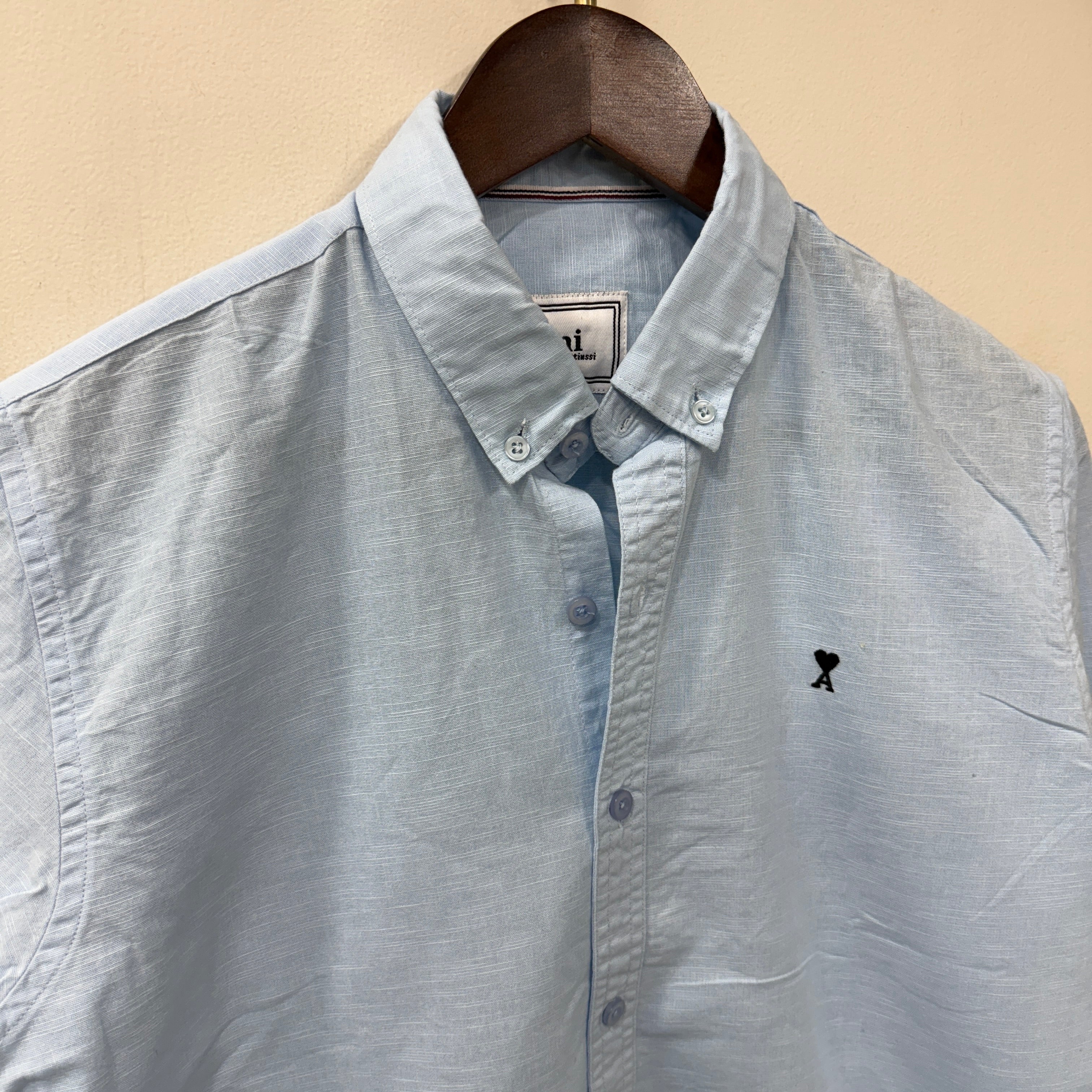 Ami sky blue solid shirt