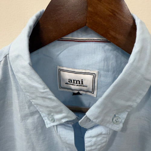 Ami sky blue solid shirt