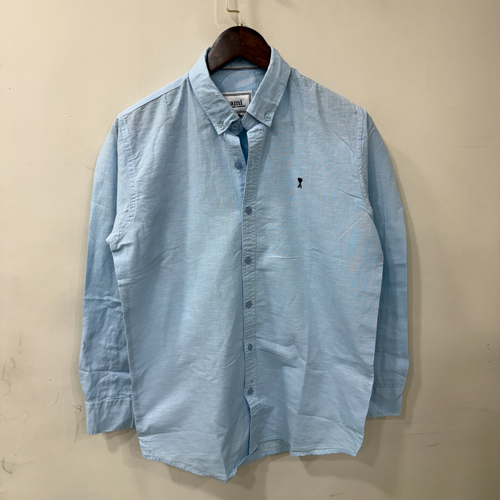 Ami sky blue solid shirt
