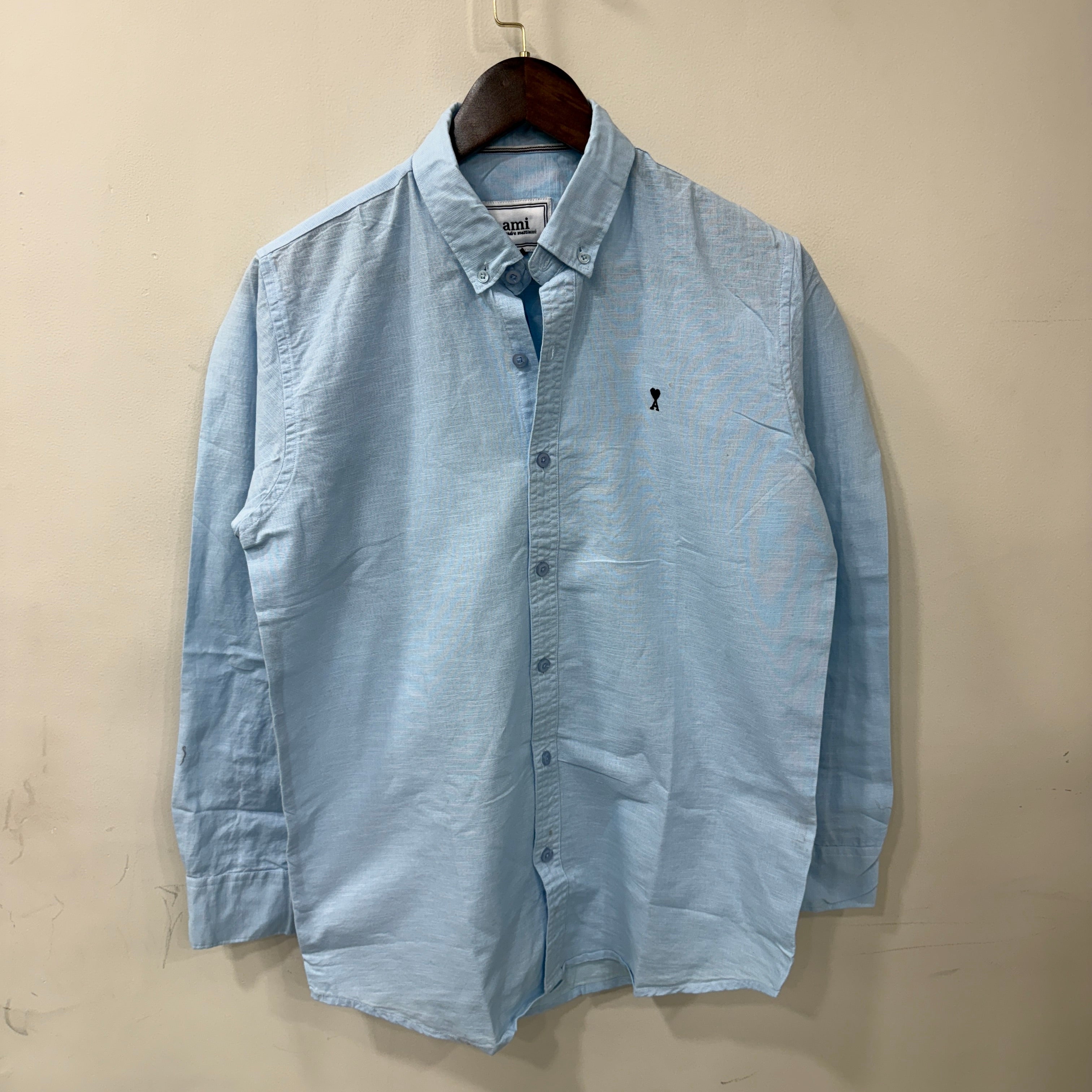 Ami sky blue solid shirt