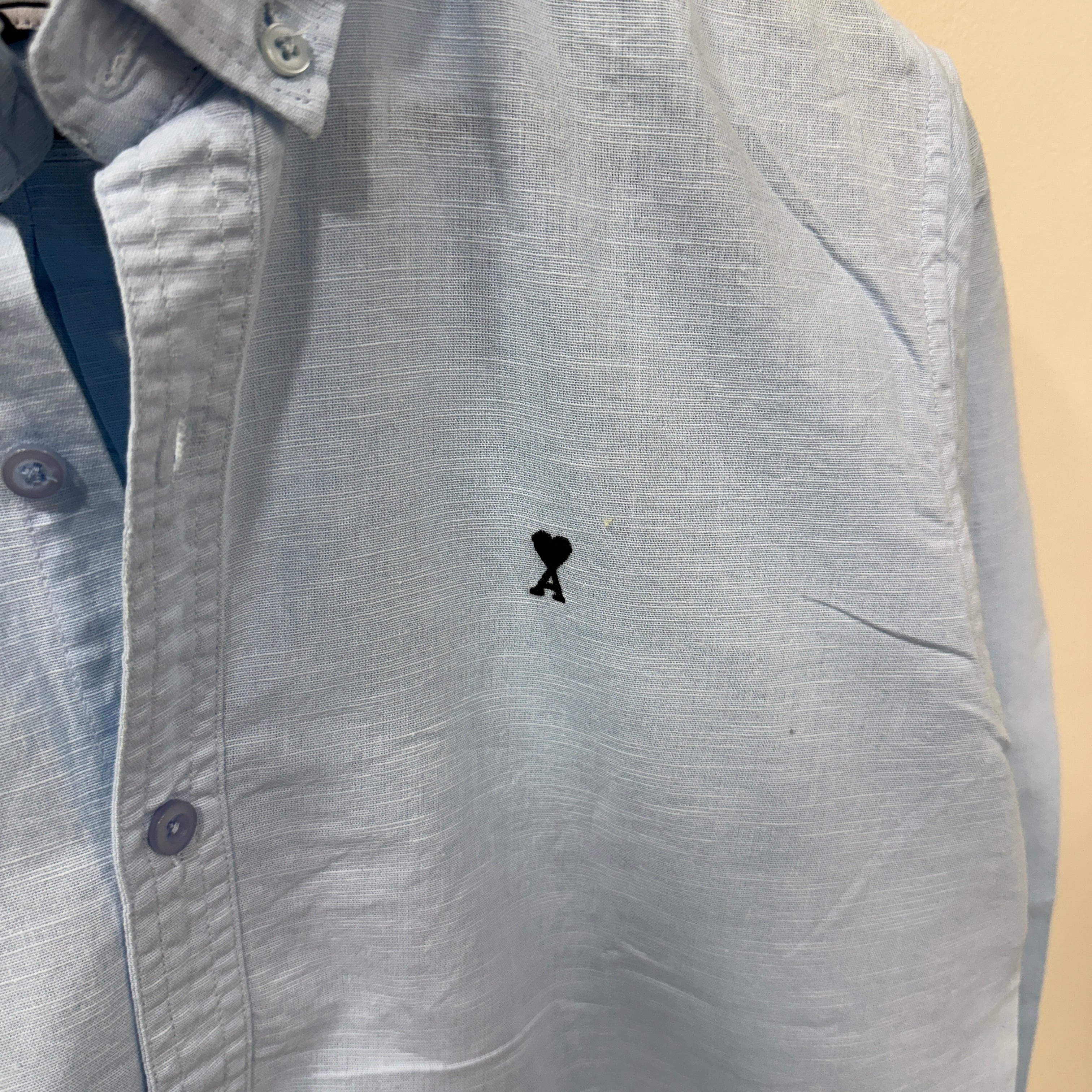 Ami sky blue solid shirt