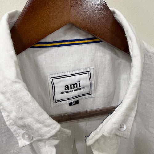 Ami white solid shirt