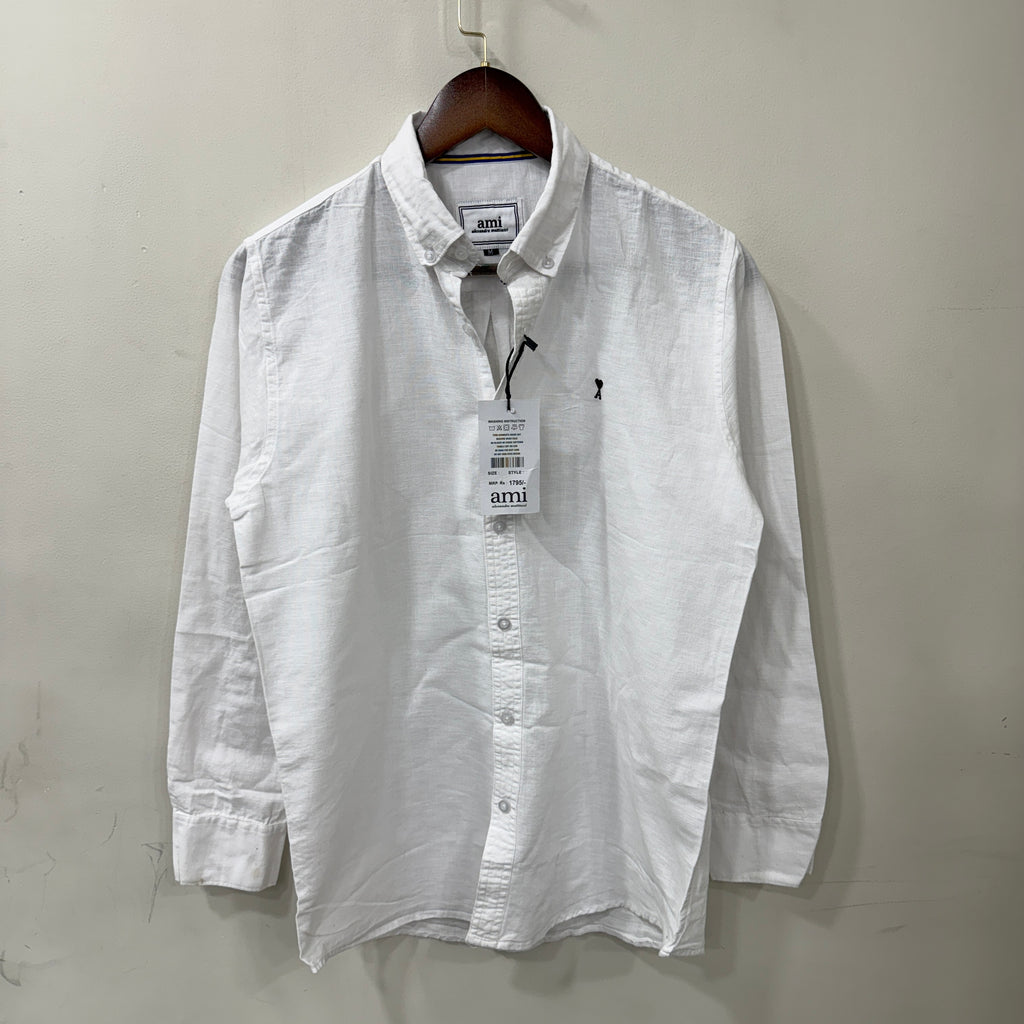 Ami white solid shirt
