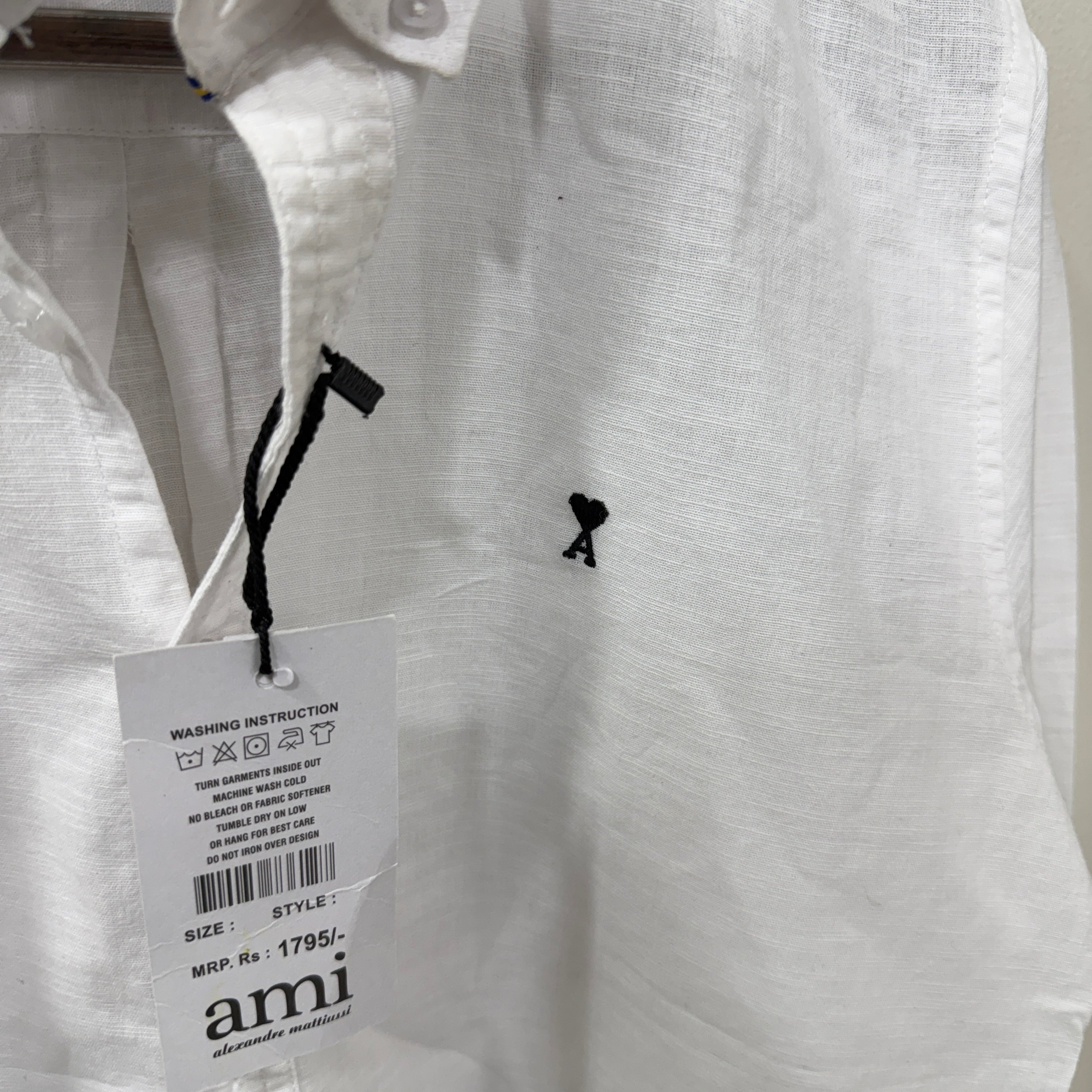 Ami white solid shirt