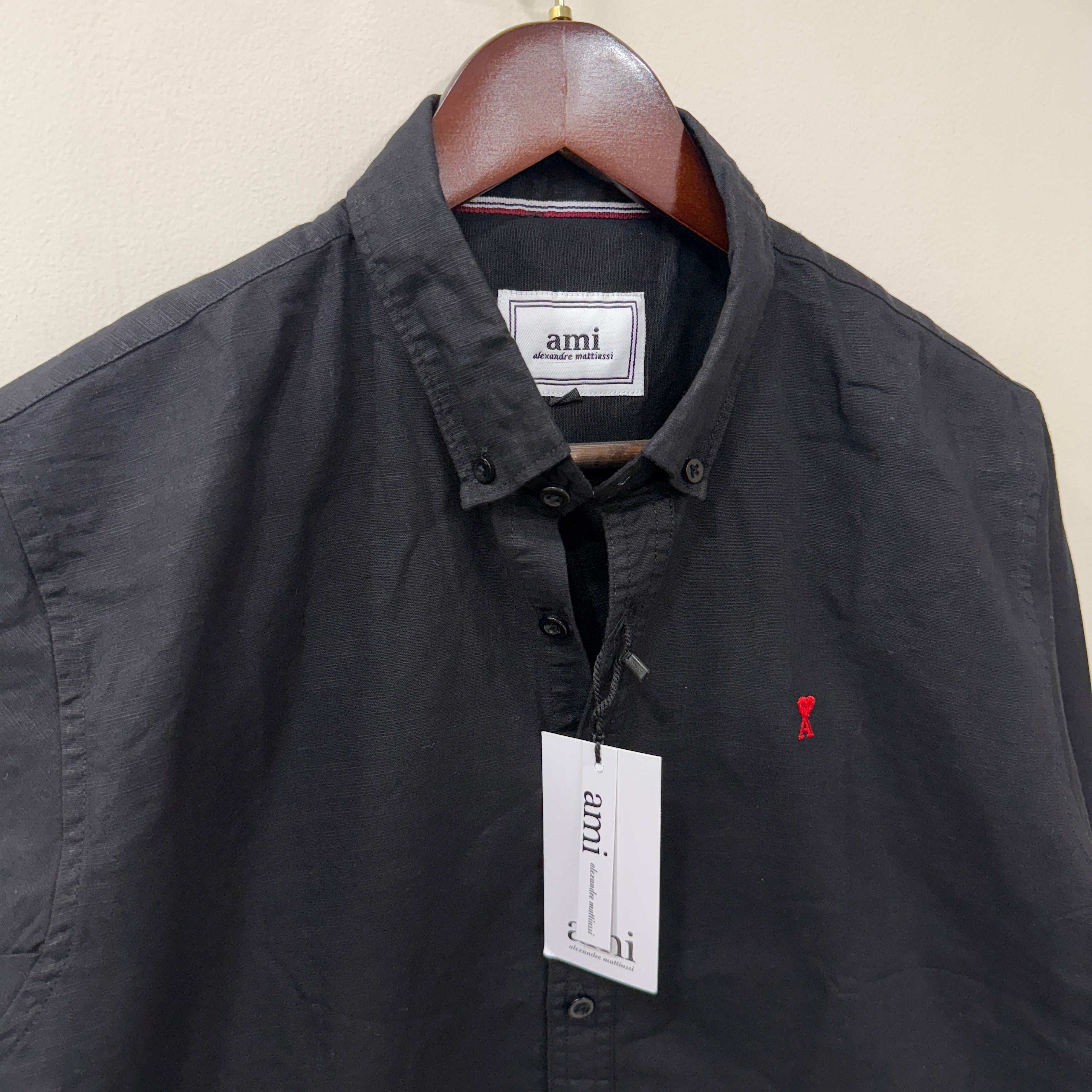 Ami black solid shirt