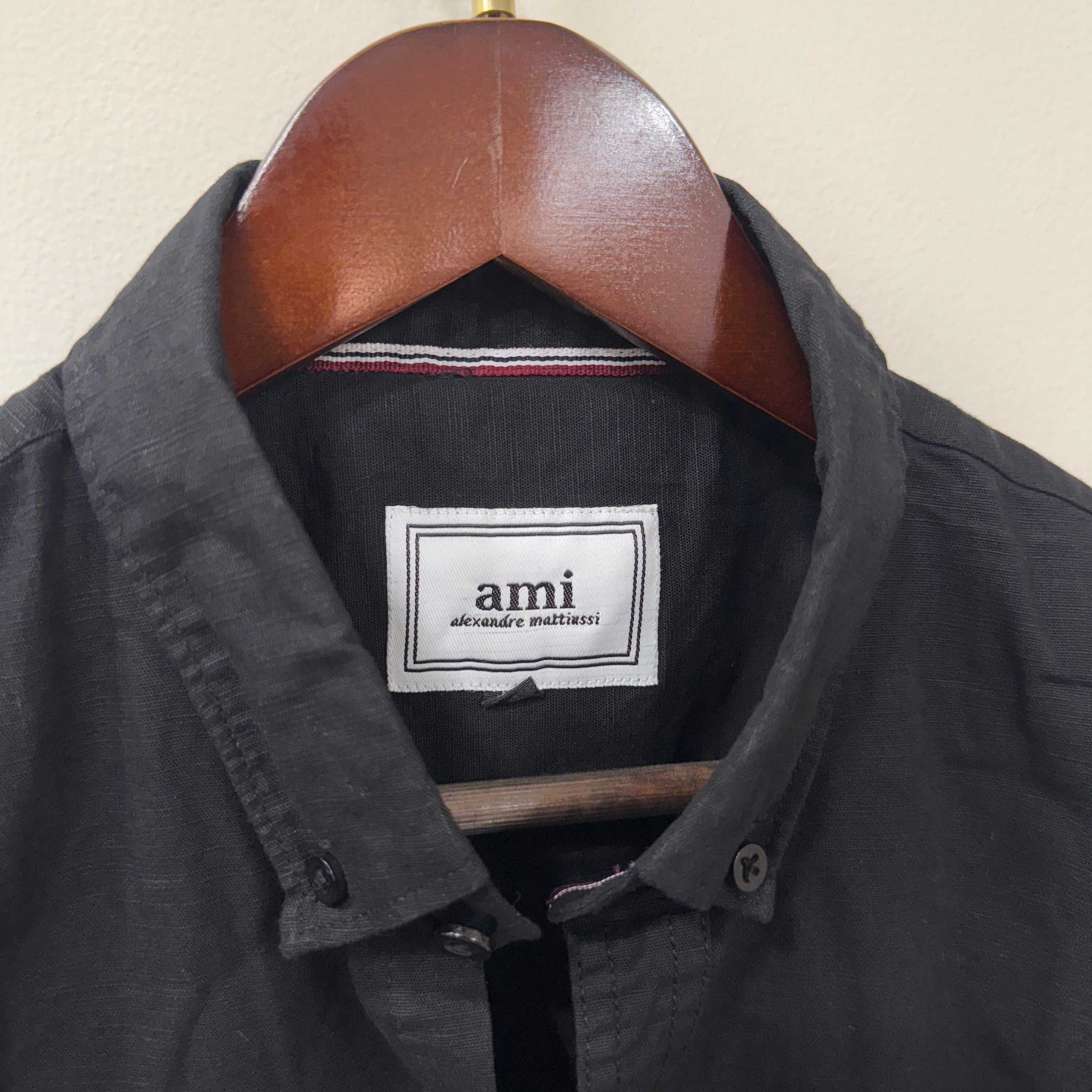 Ami black solid shirt