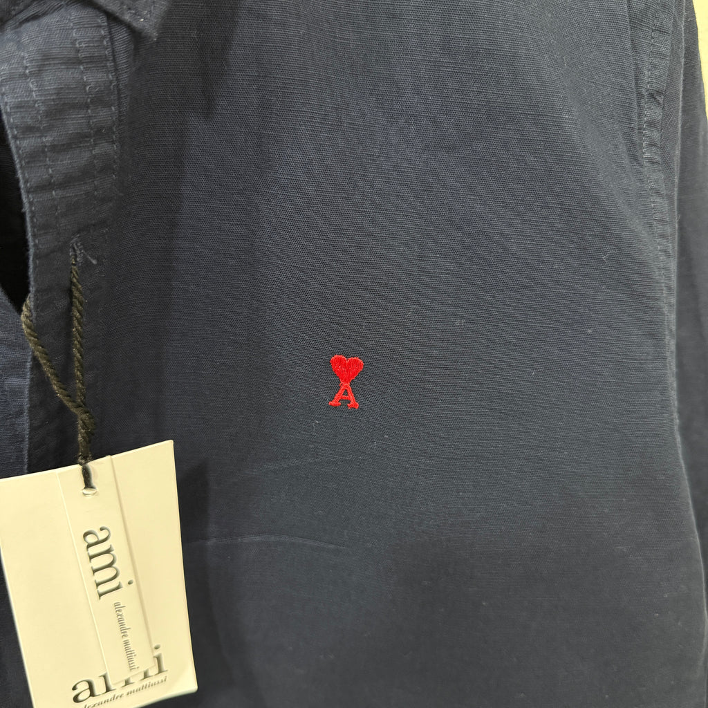 Ami  navy blue solid shirt
