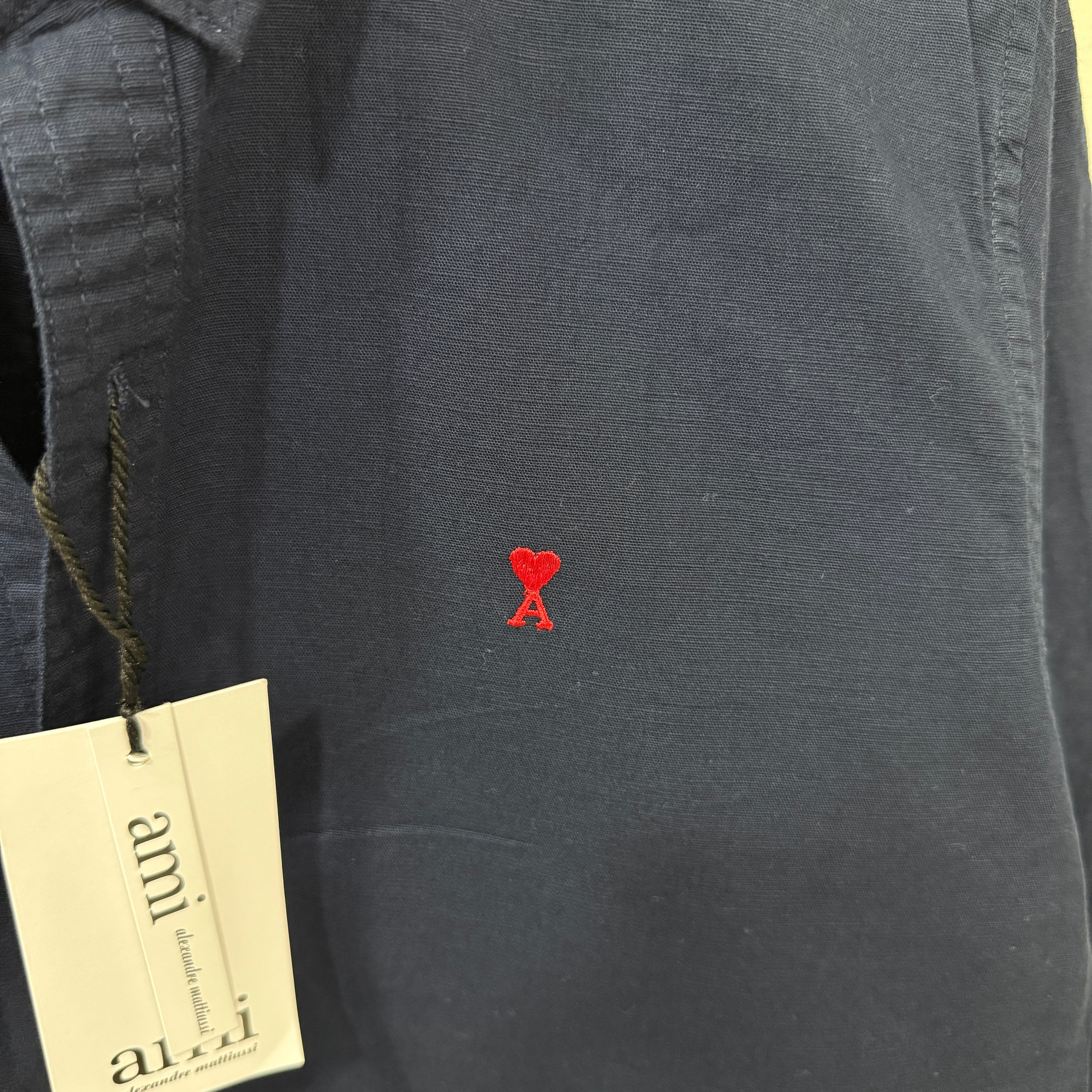 Ami  navy blue solid shirt