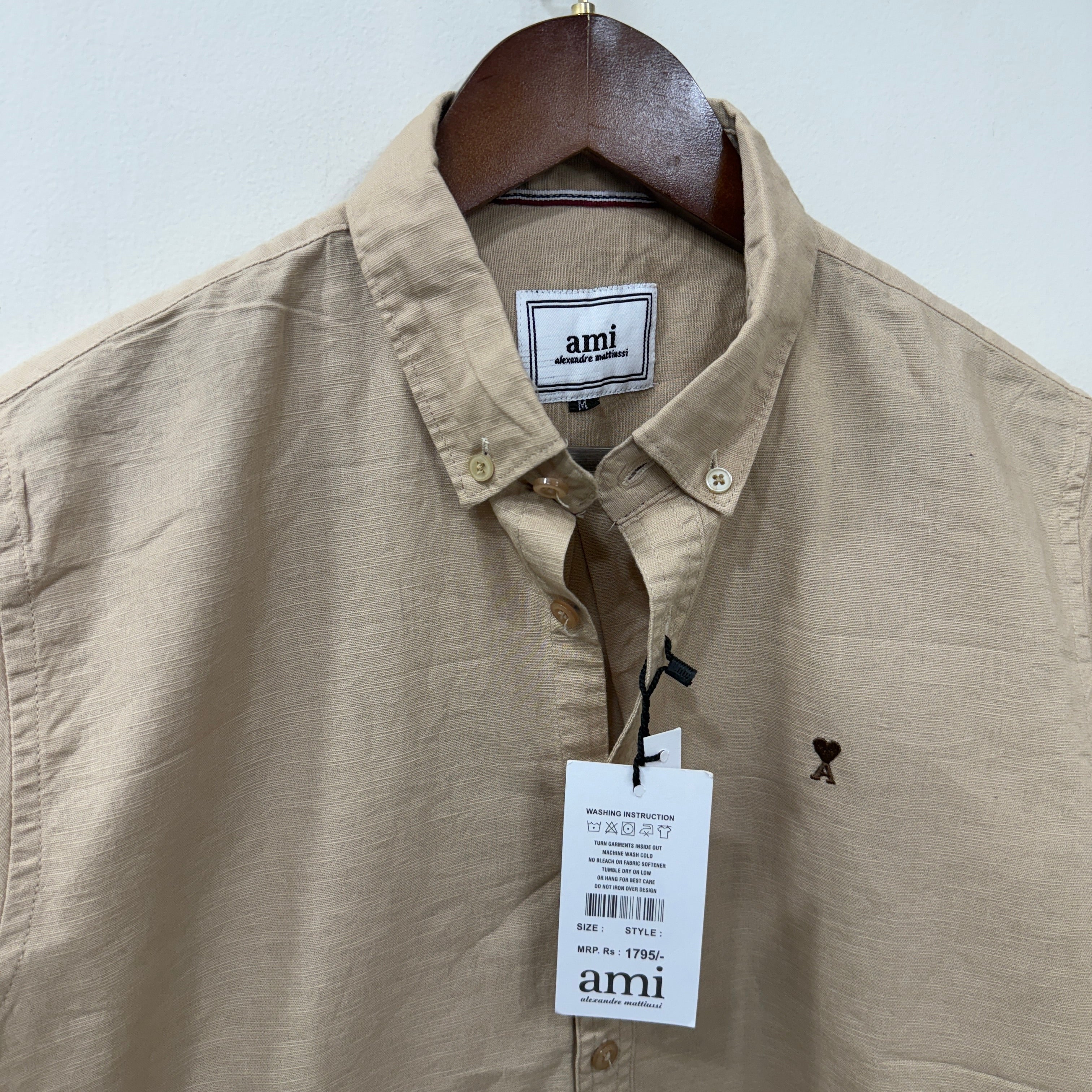 Ami beige solid shirt