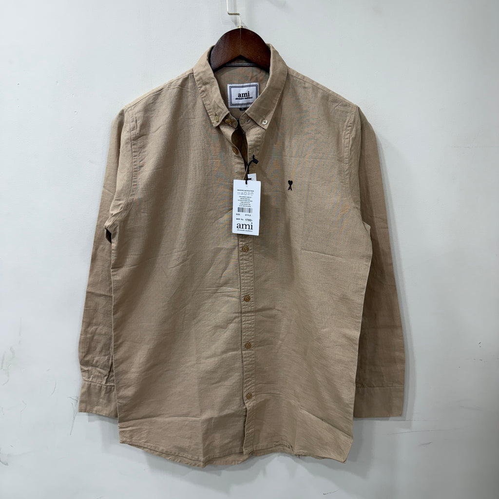 Ami beige solid shirt