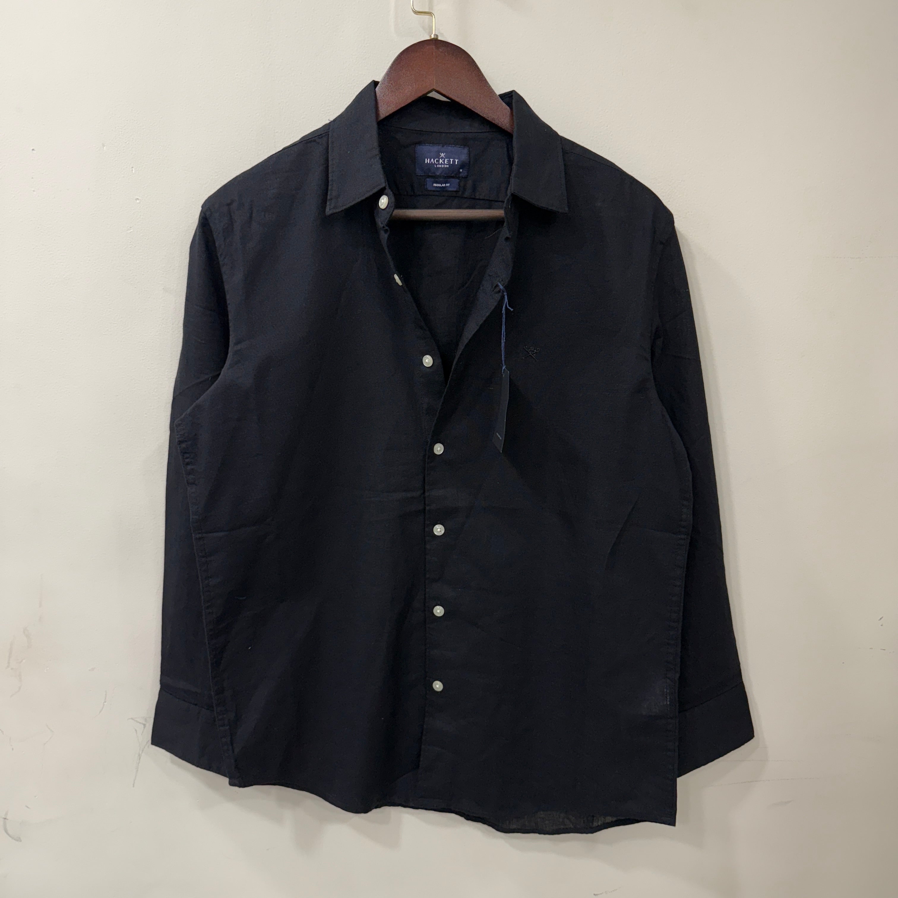 Hackett london black linen shirt