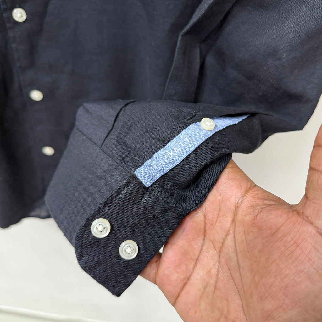 Hackett london black linen shirt