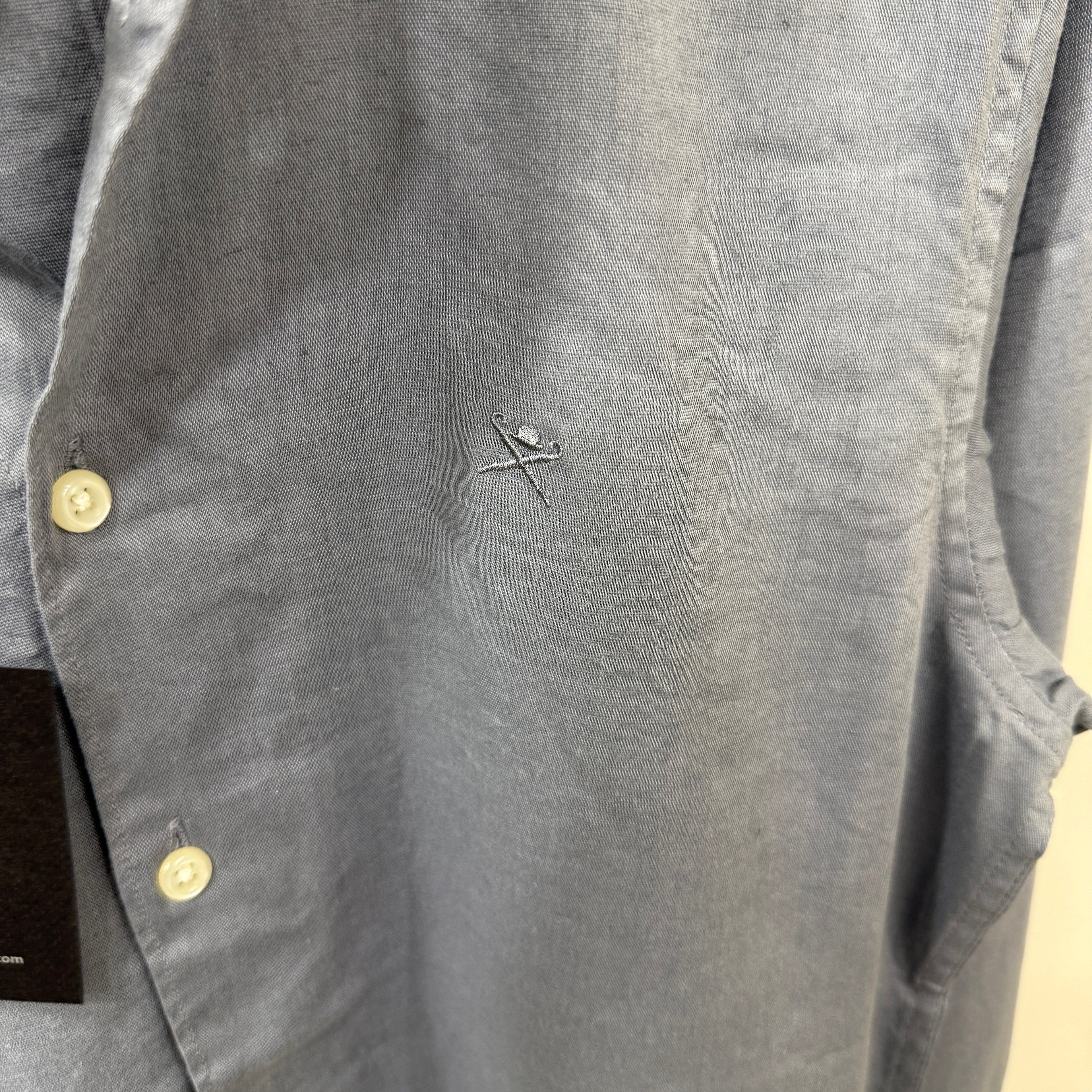 Hackett london muted blue linen shirt