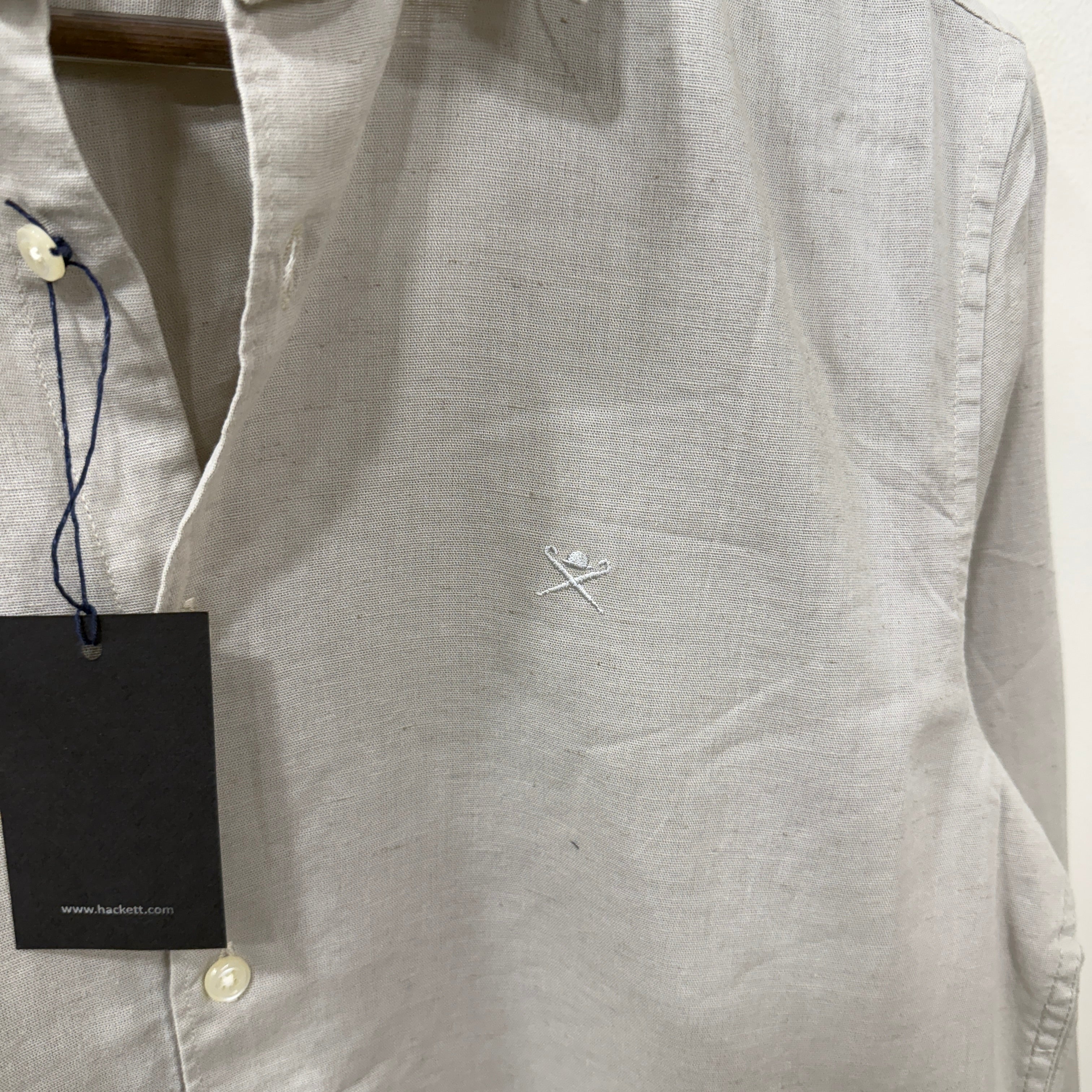 Hackett london khakhi shade linen shirt