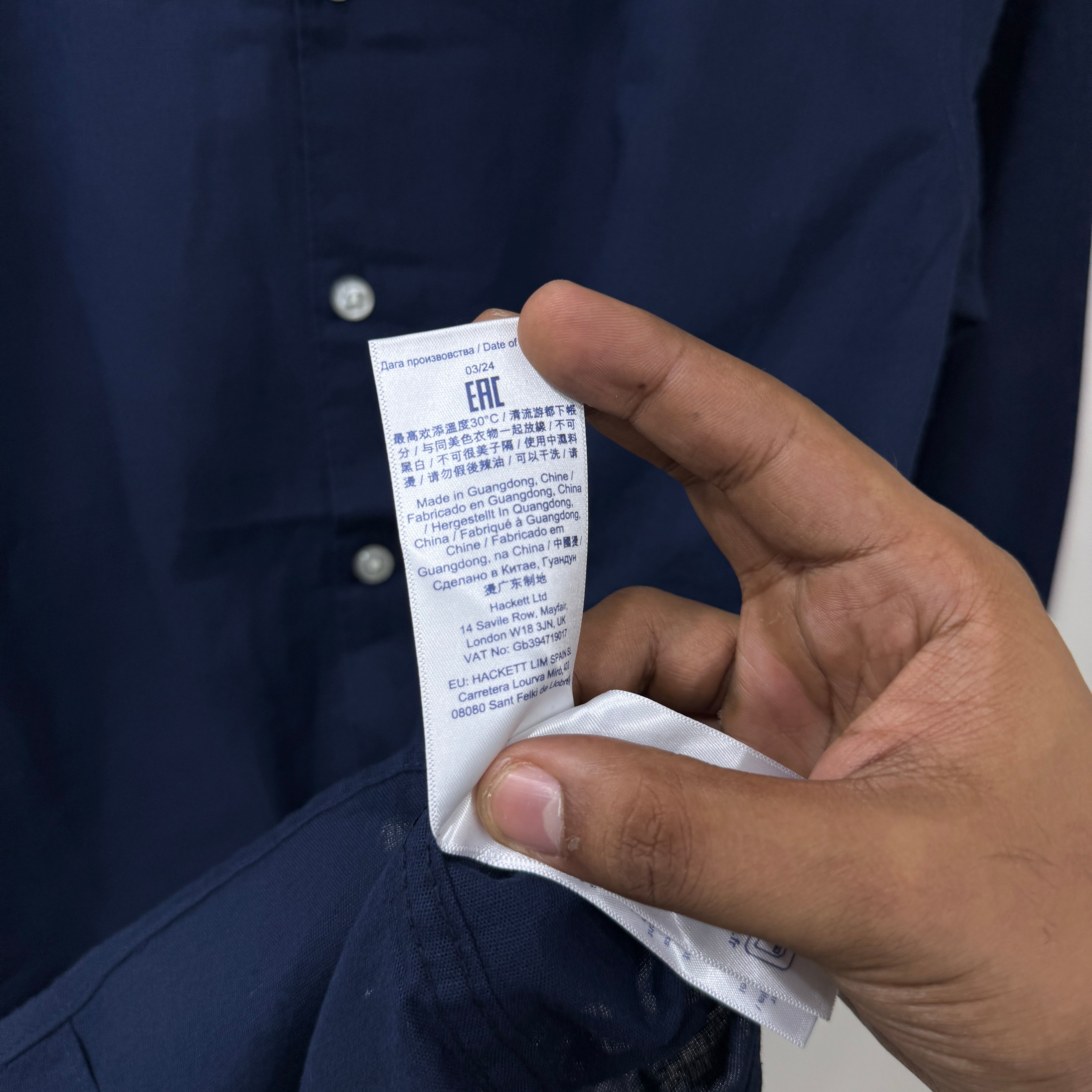 Hackett london blue linen shirt