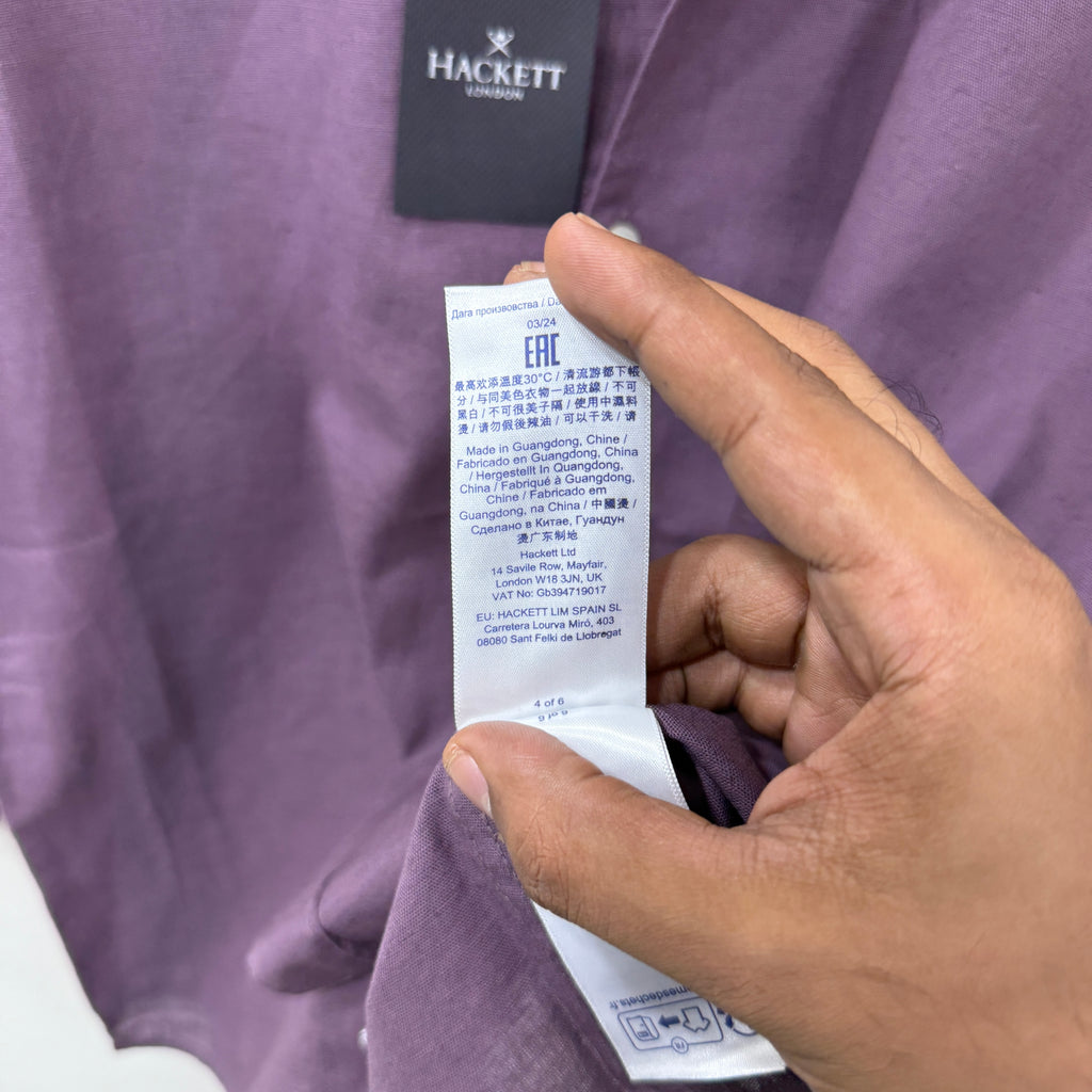 Hackett london purple linen shirt