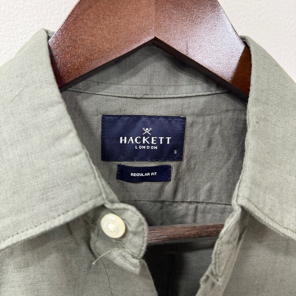 Hackett london green linen shirt