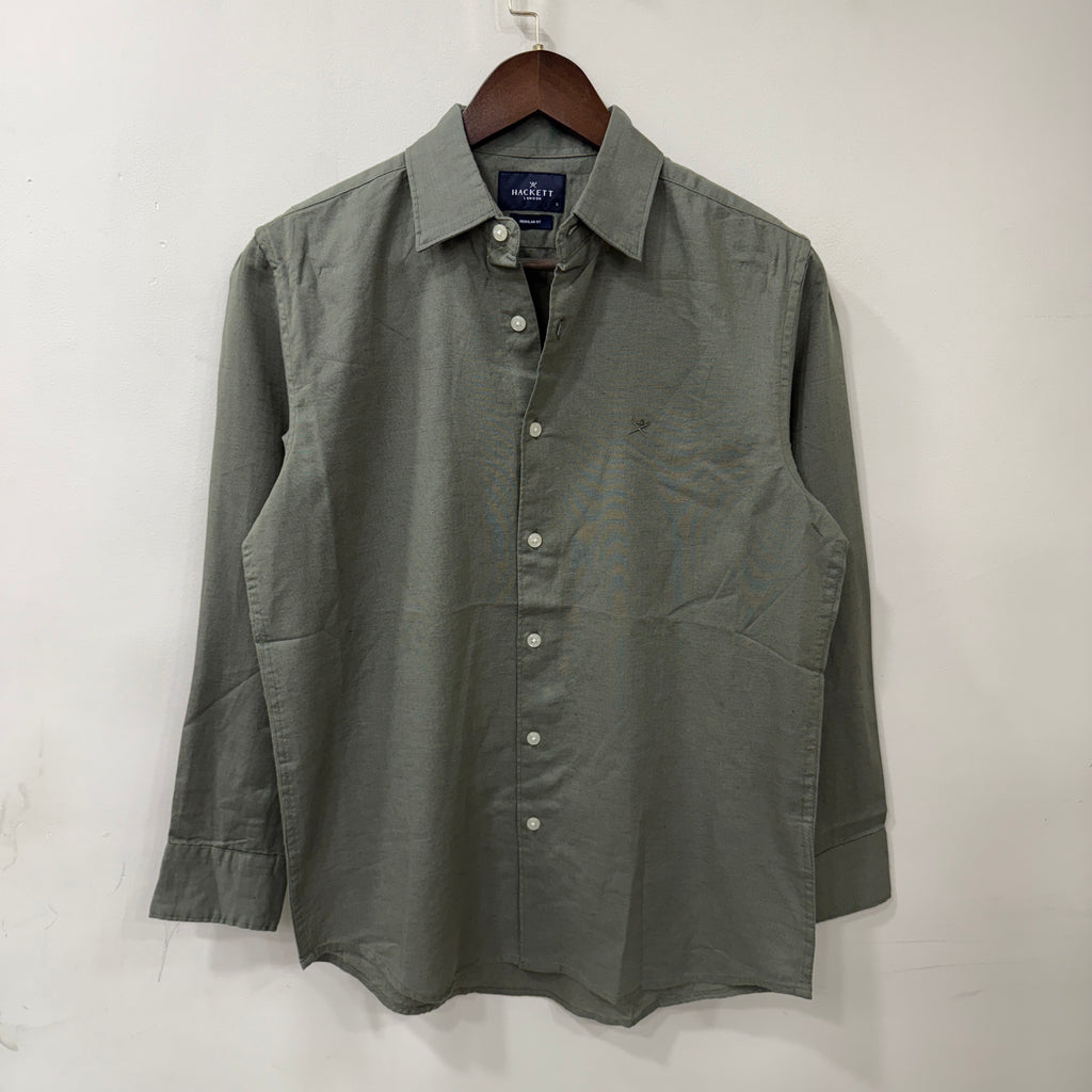Hackett london green linen shirt