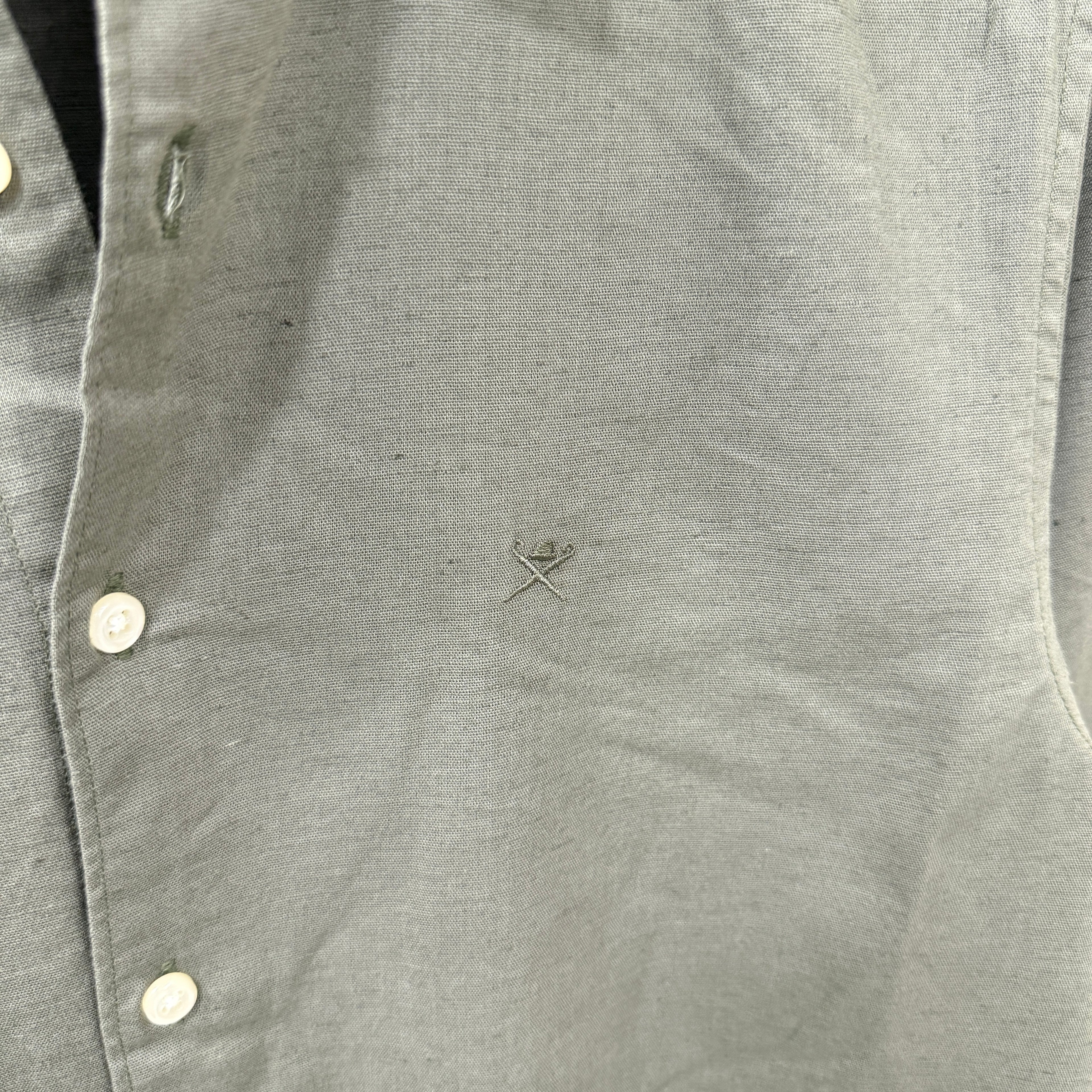 Hackett london green linen shirt