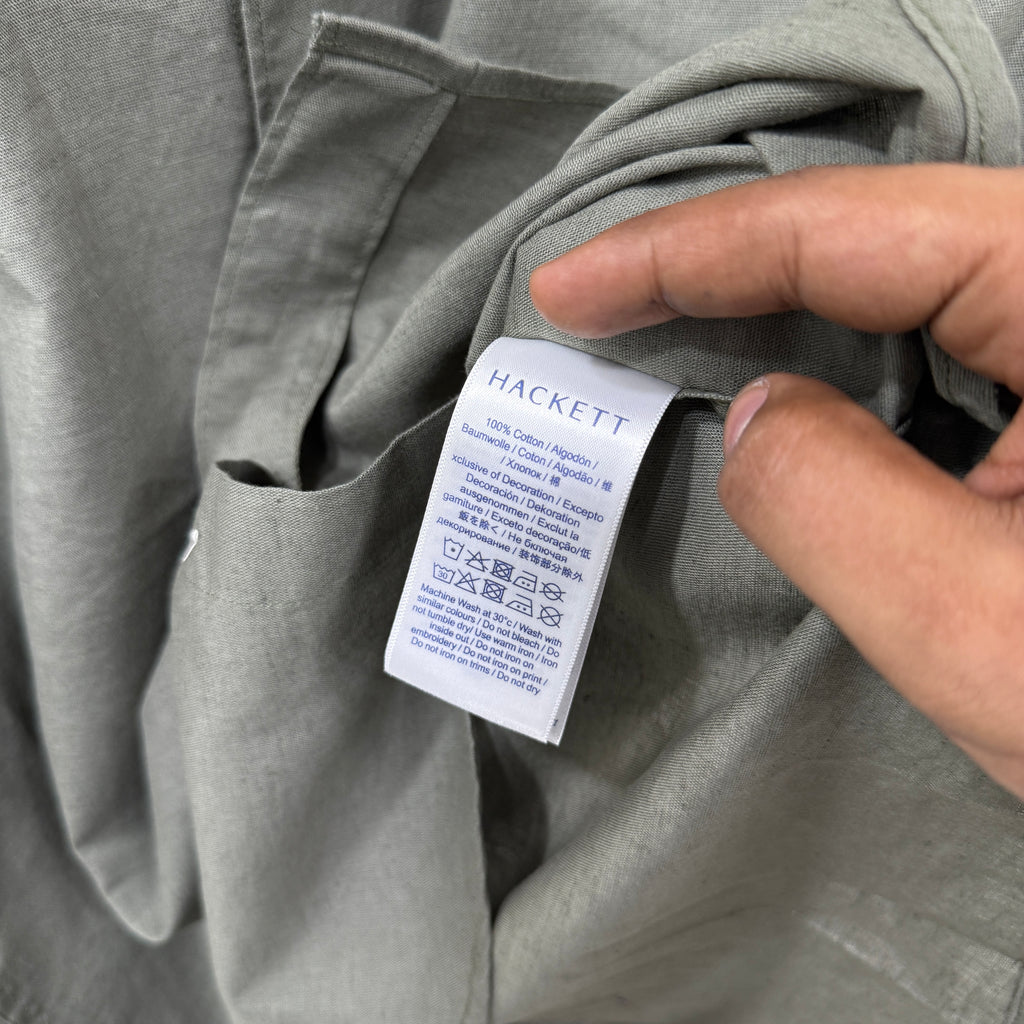 Hackett london green linen shirt