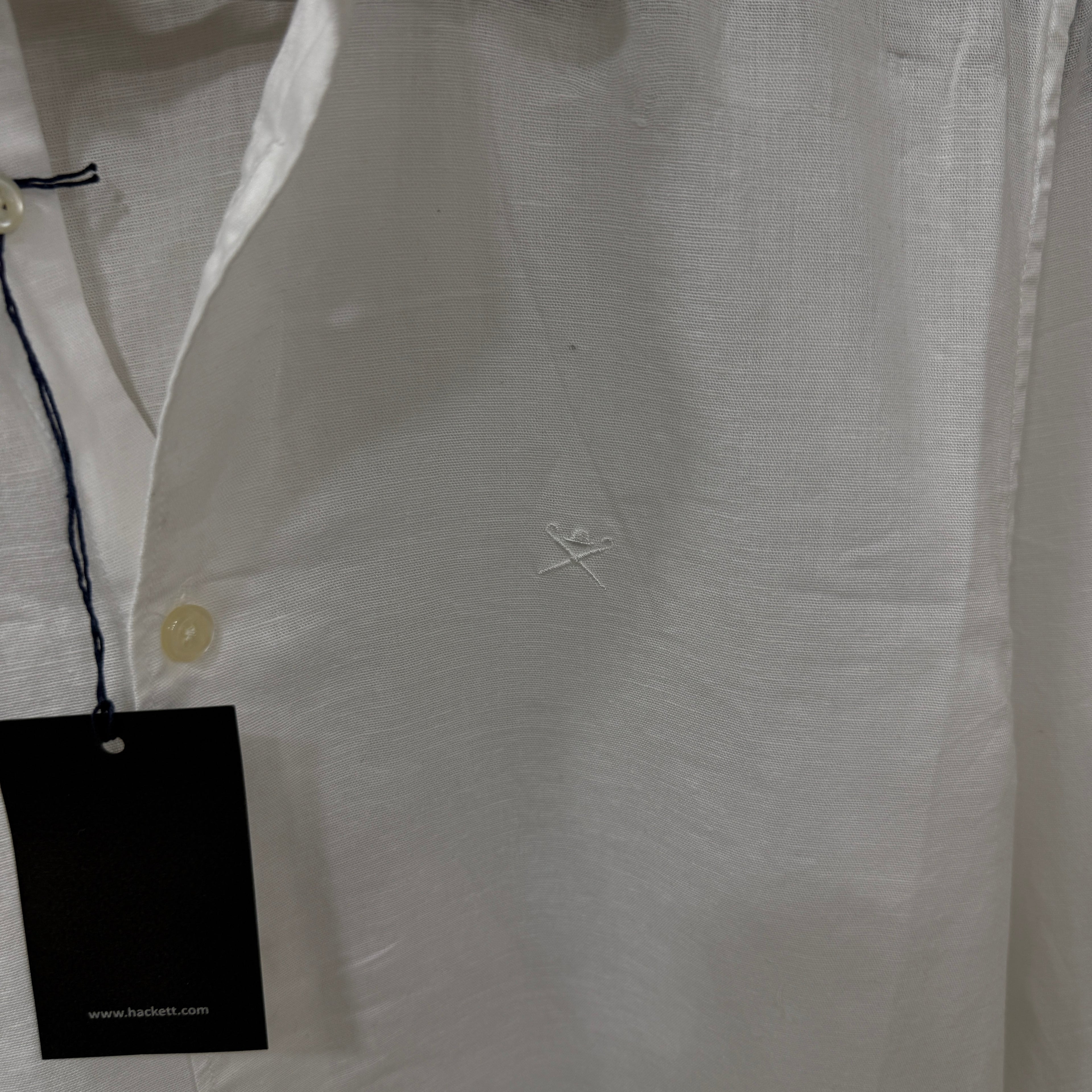 Hackett london white linen shirt