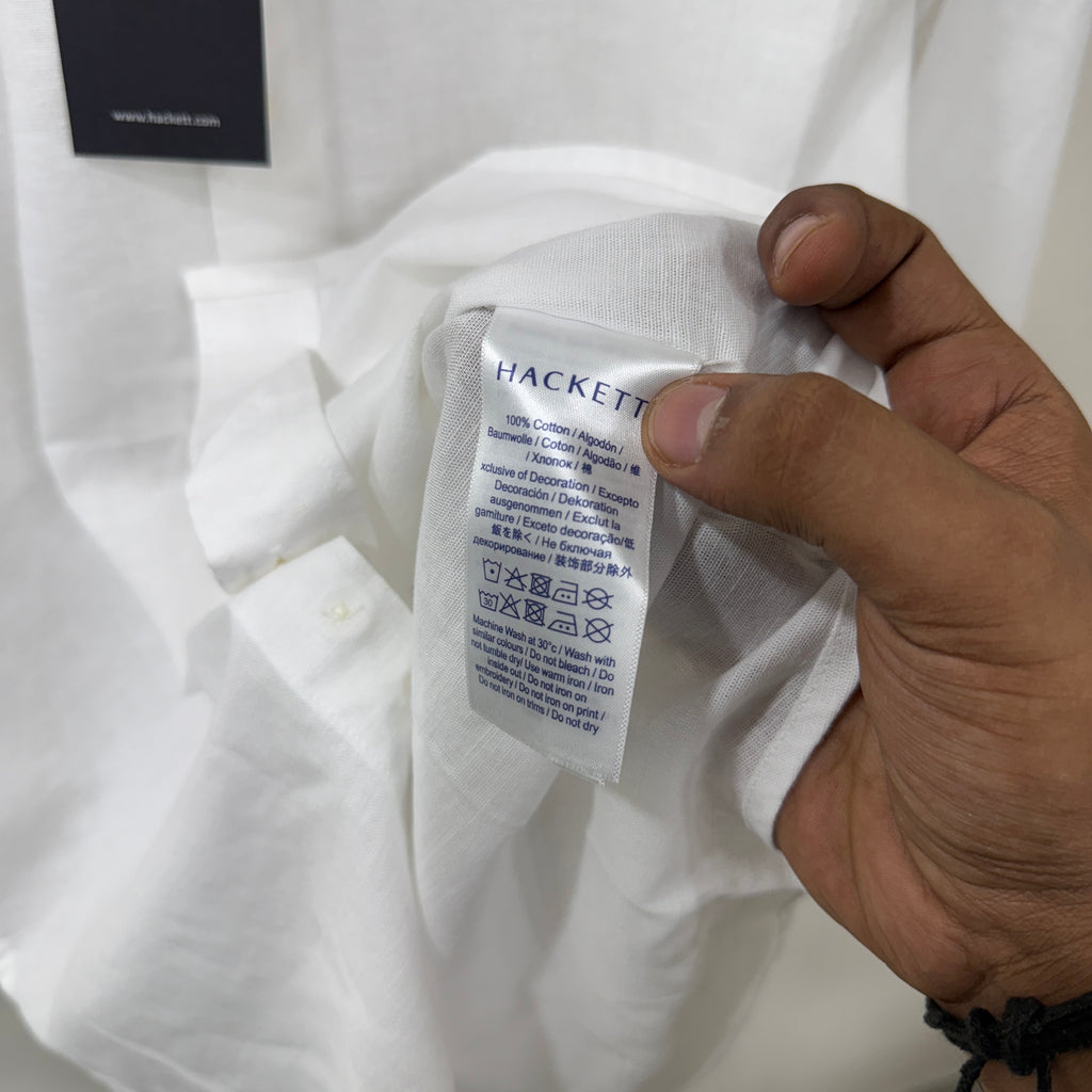 Hackett london white linen shirt