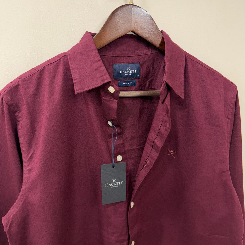 Hackett london marron linen shirt