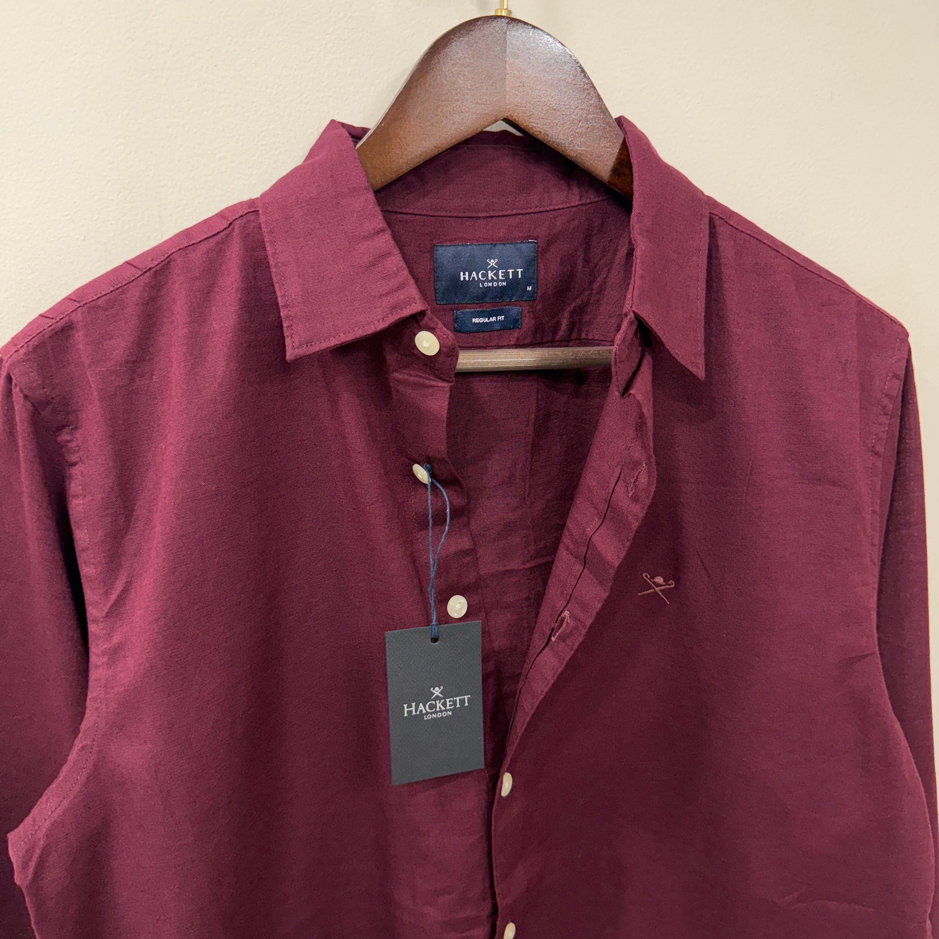 Hackett london marron linen shirt