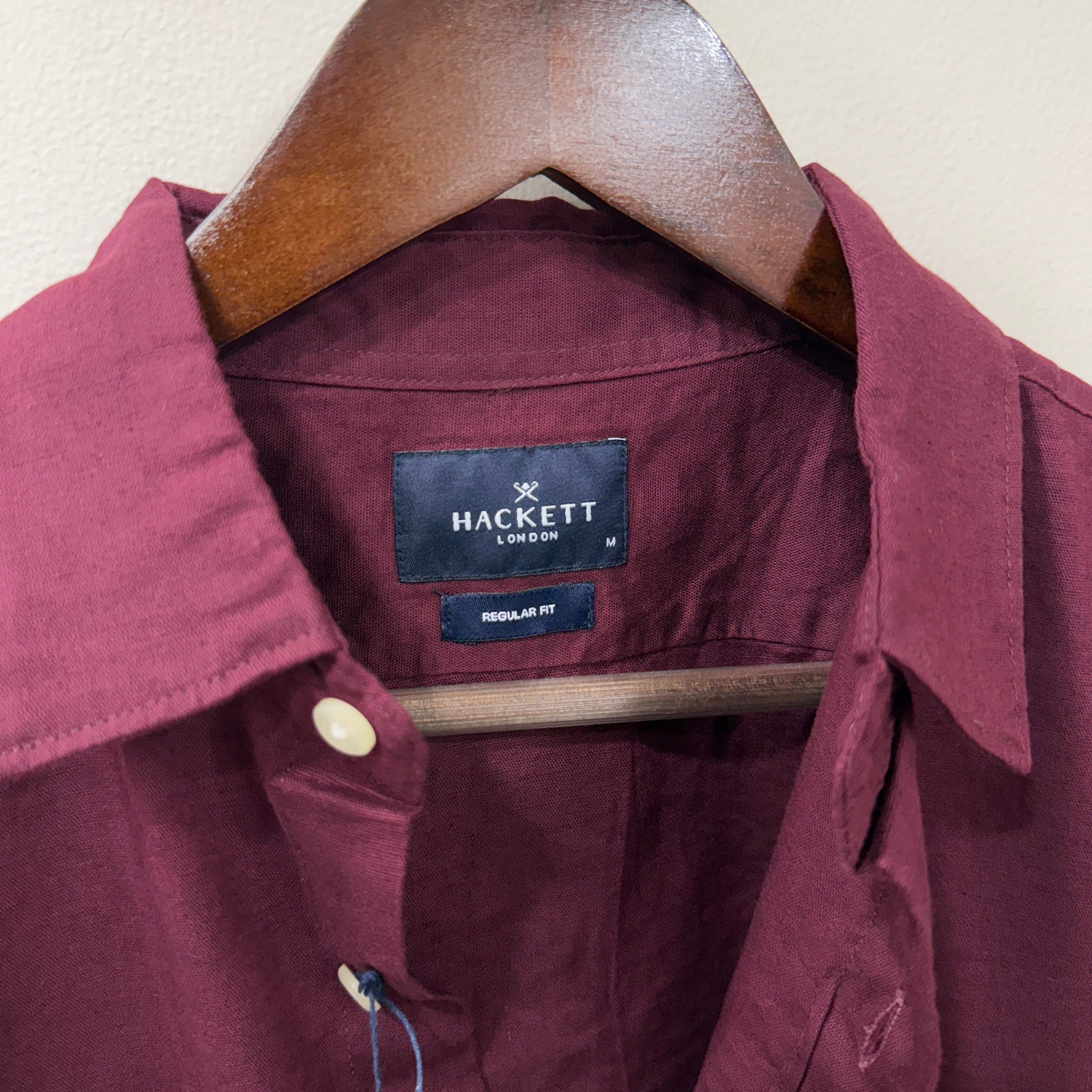 Hackett london marron linen shirt
