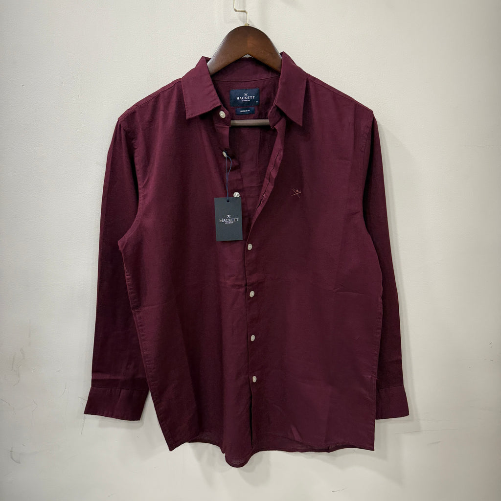 Hackett london marron linen shirt