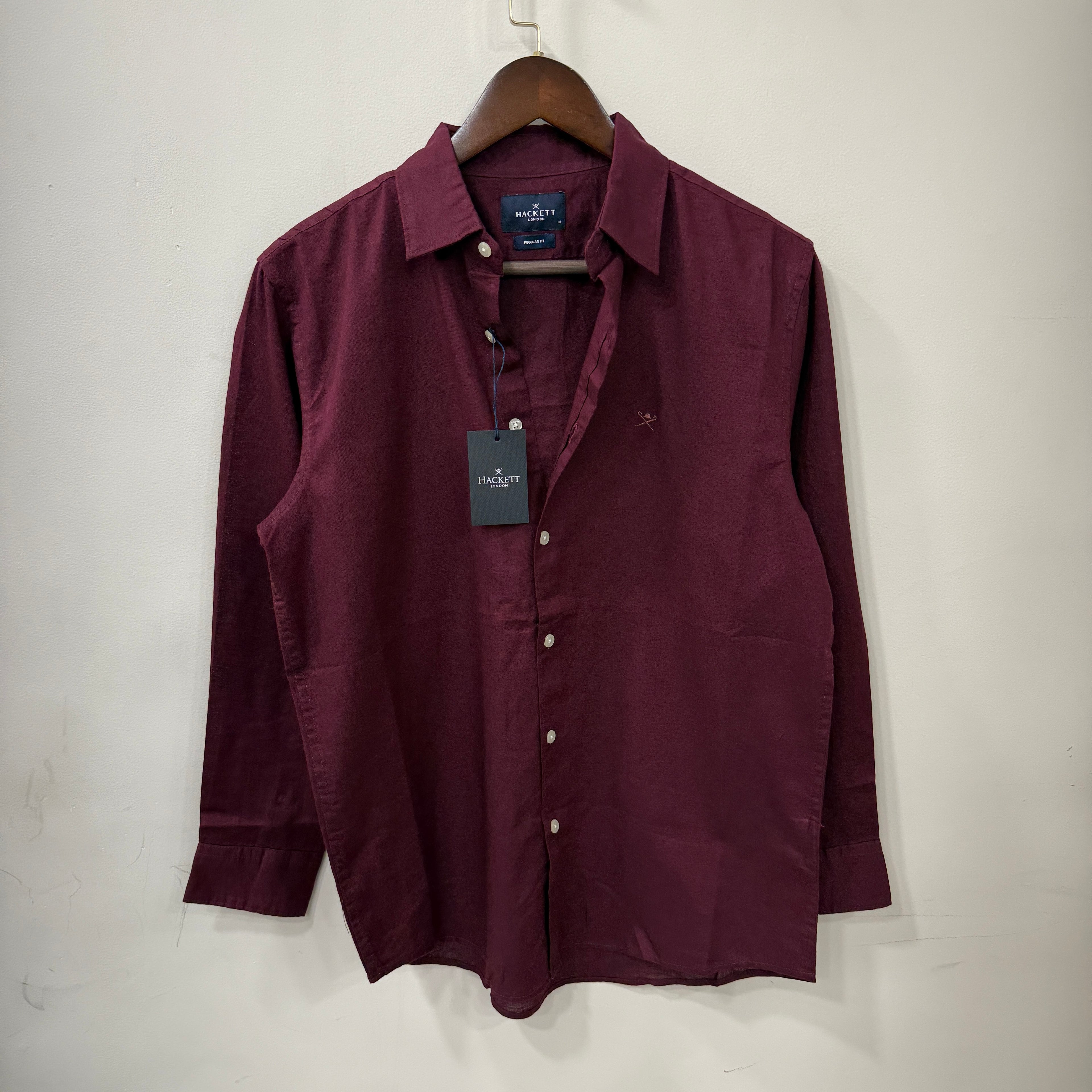 Hackett london marron linen shirt