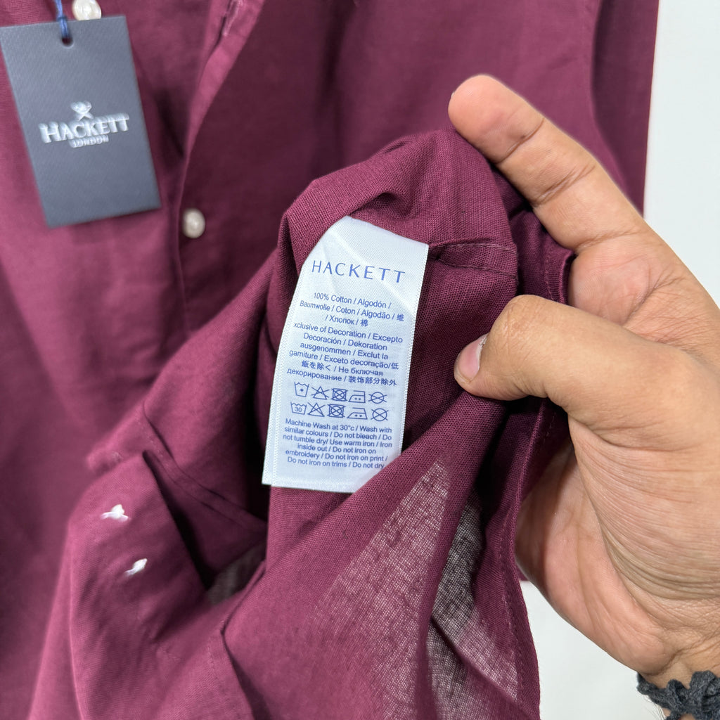Hackett london marron linen shirt