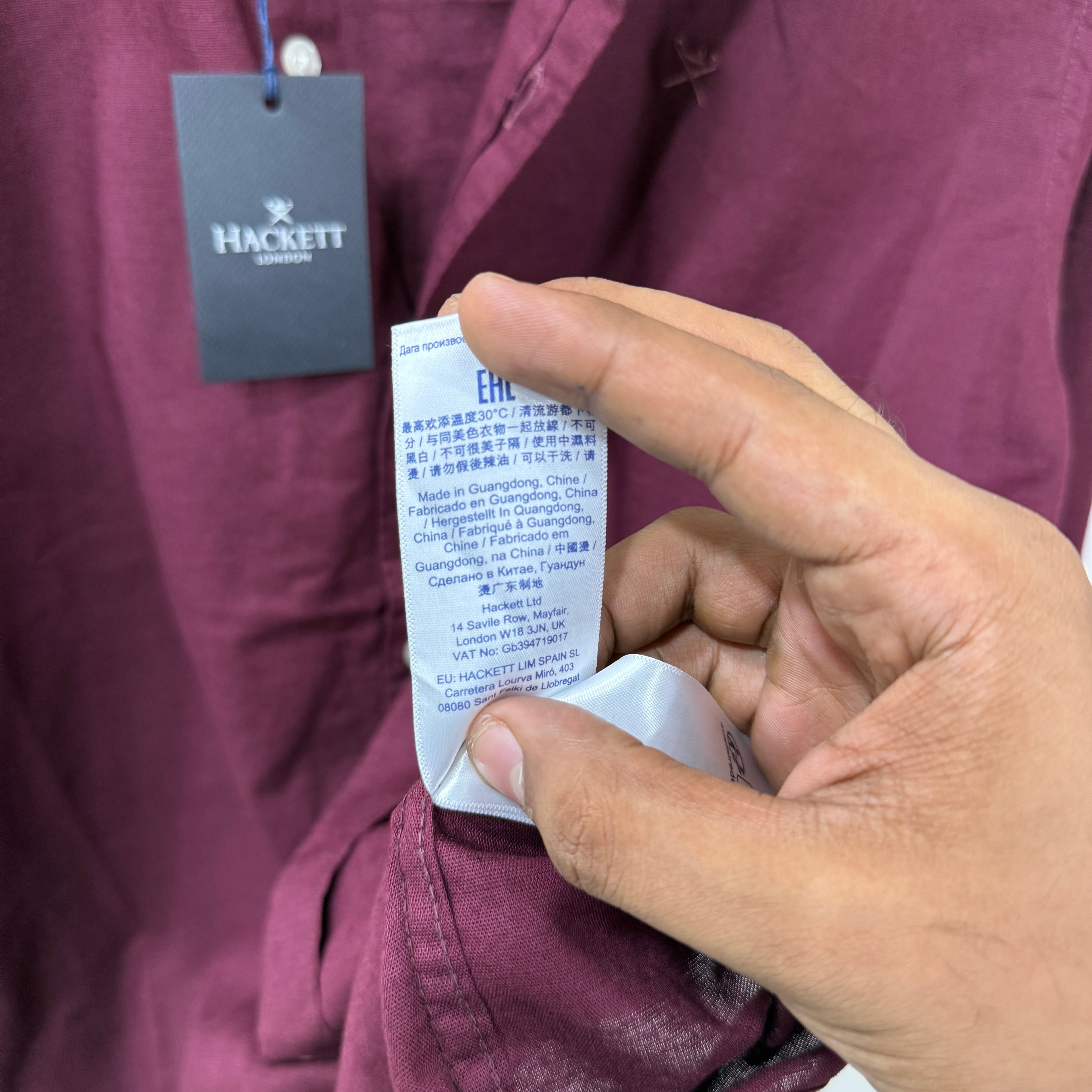 Hackett london marron linen shirt