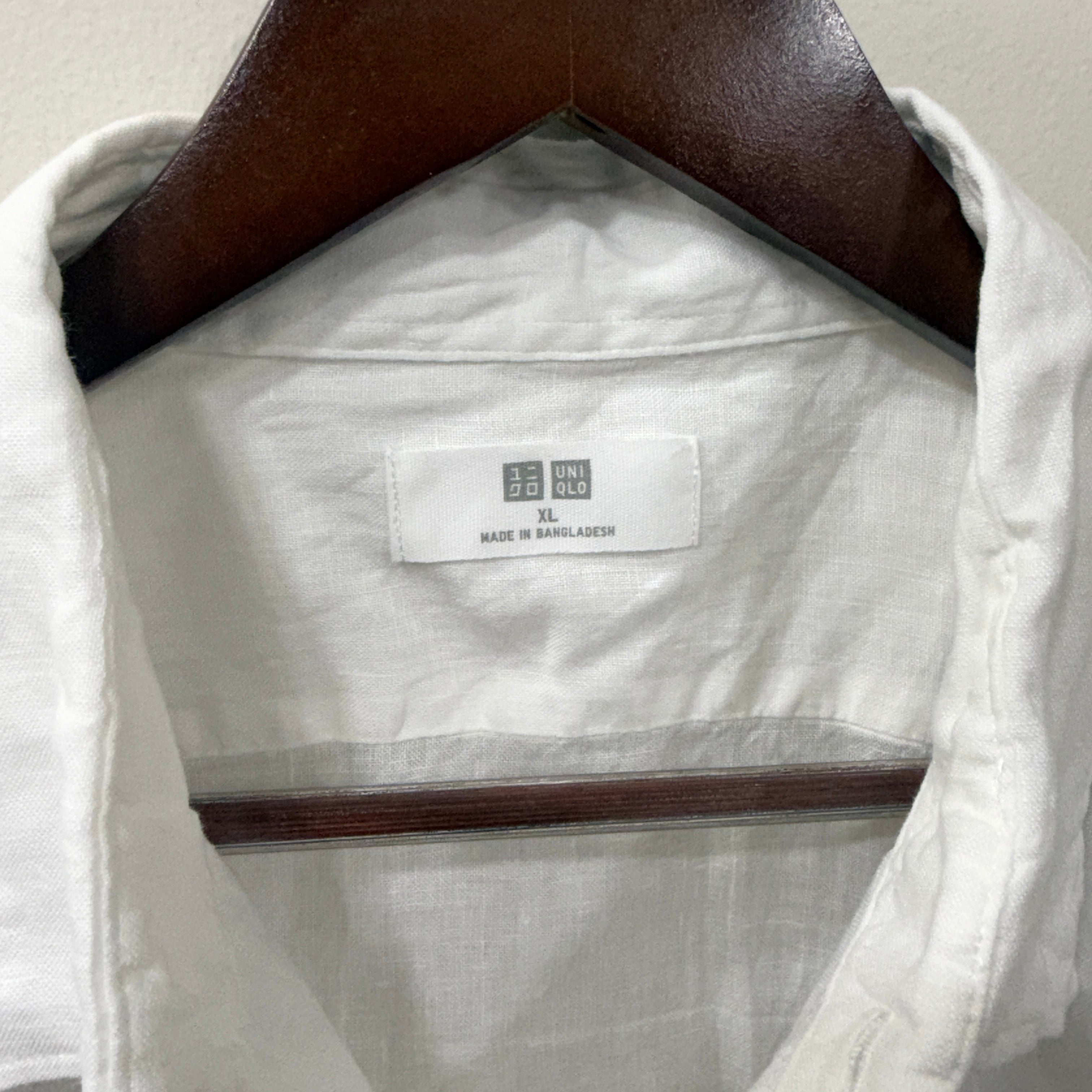 Uniqlo 100% white linen shirt