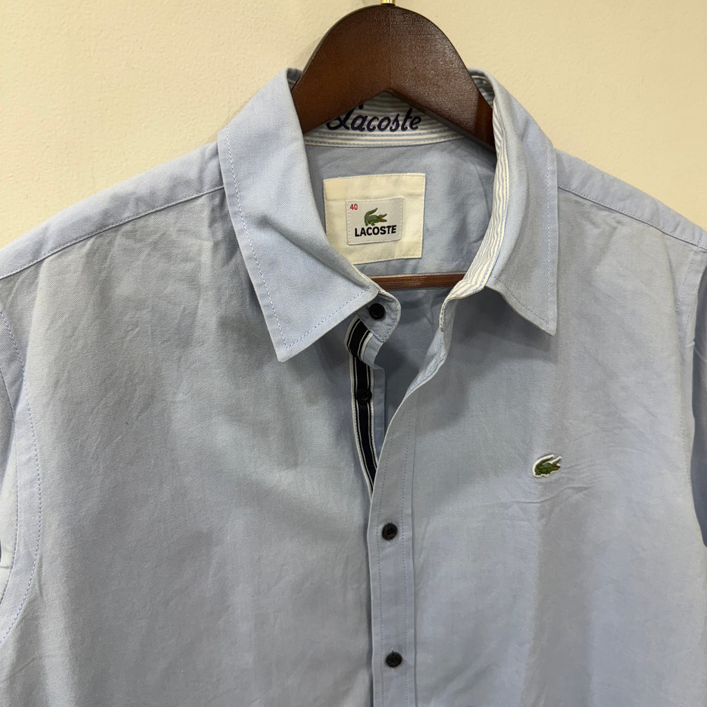 Lacoste blue solid oxford shirt