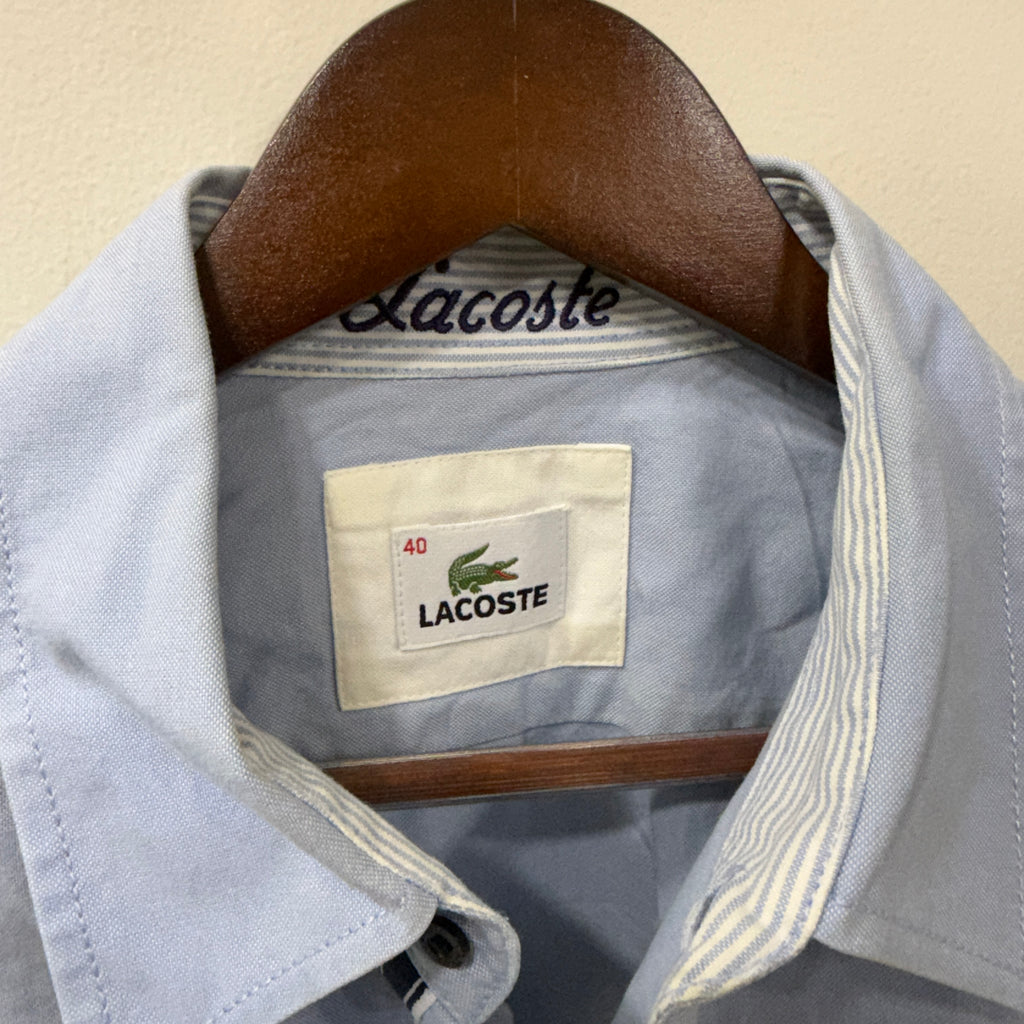 Lacoste blue solid oxford shirt